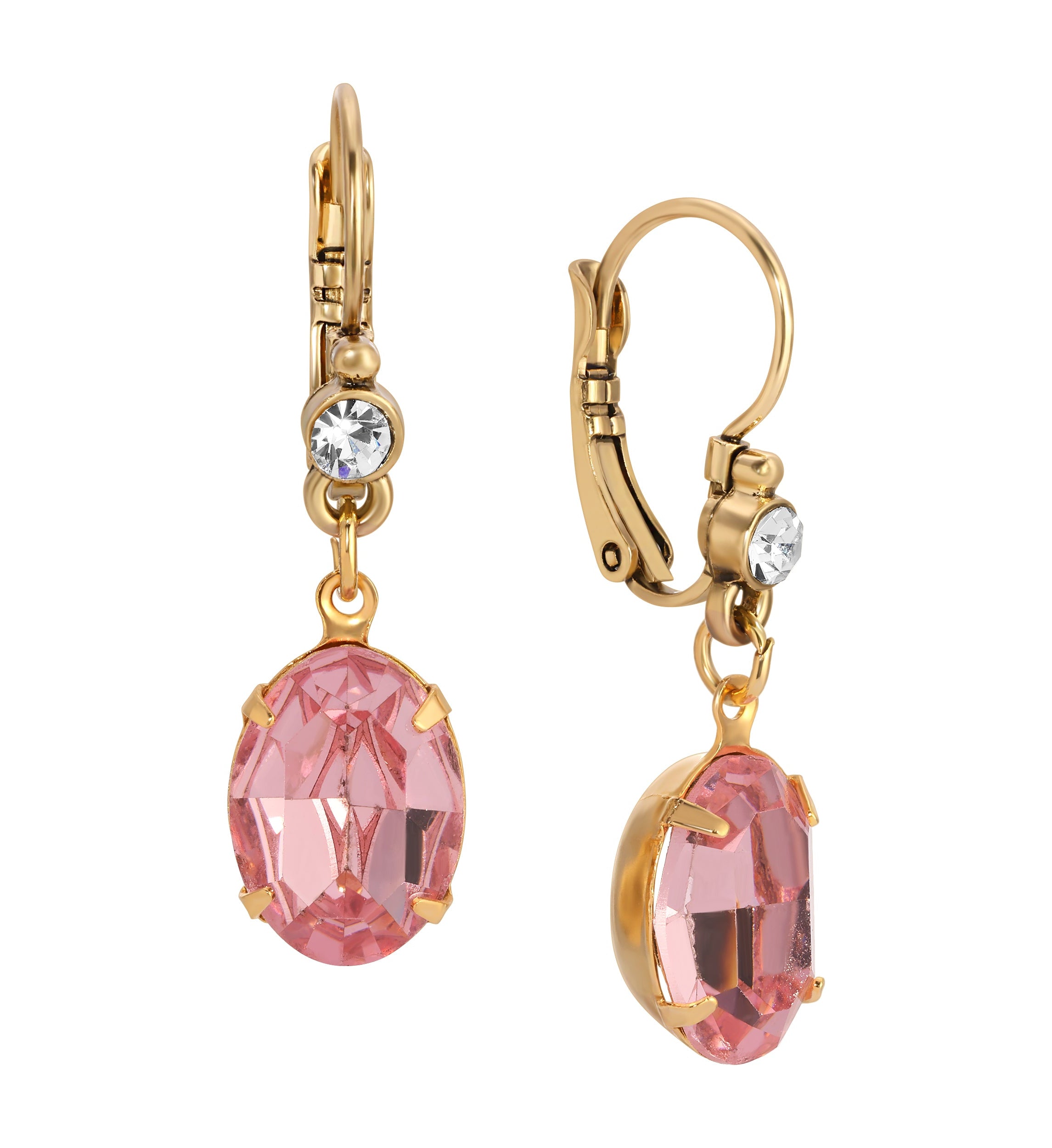 1928 Jewelry Rose Pink Austrian Crystal Drop Earrings