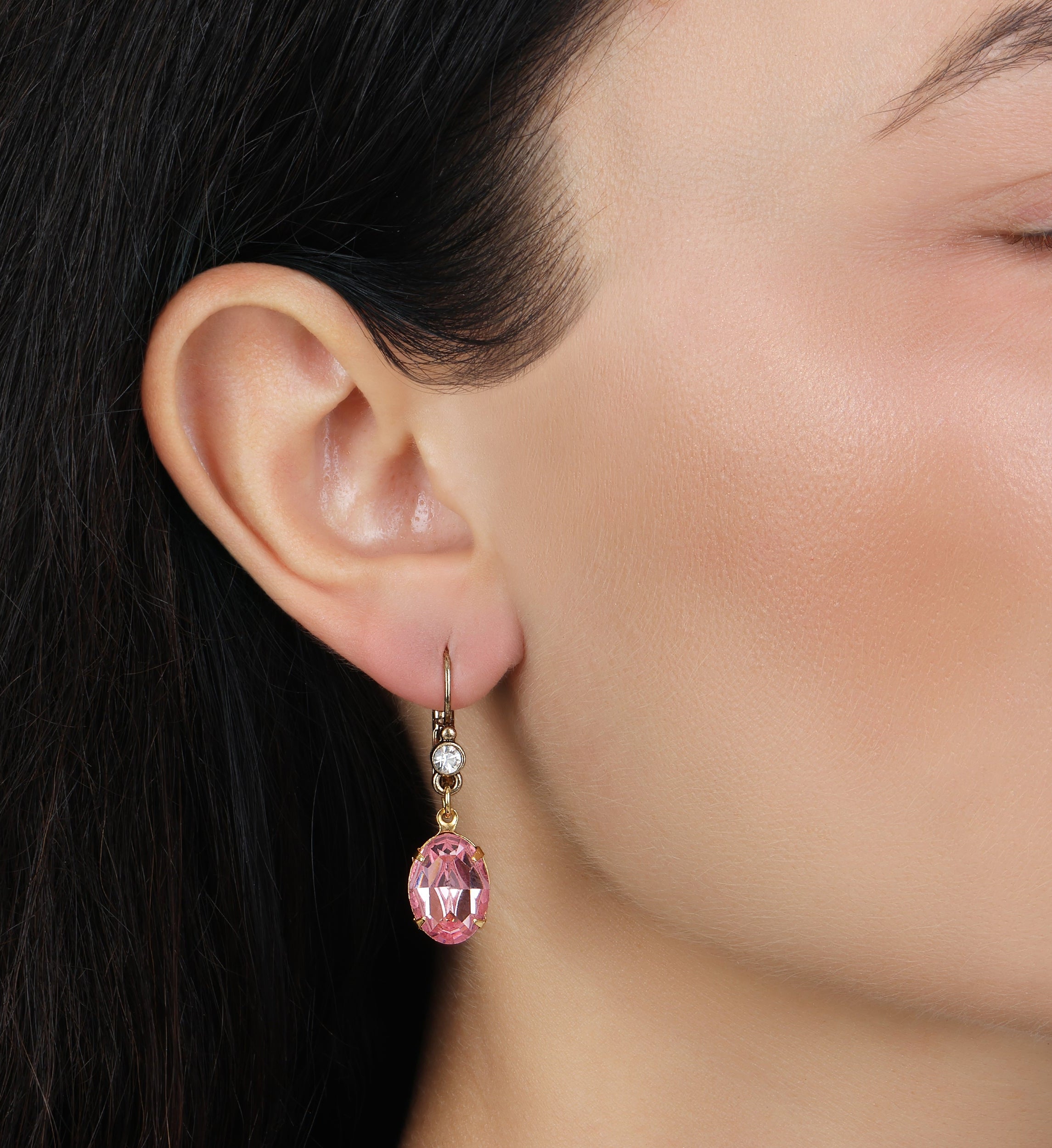 1928 Jewelry Rose Pink Austrian Crystal Drop Earrings