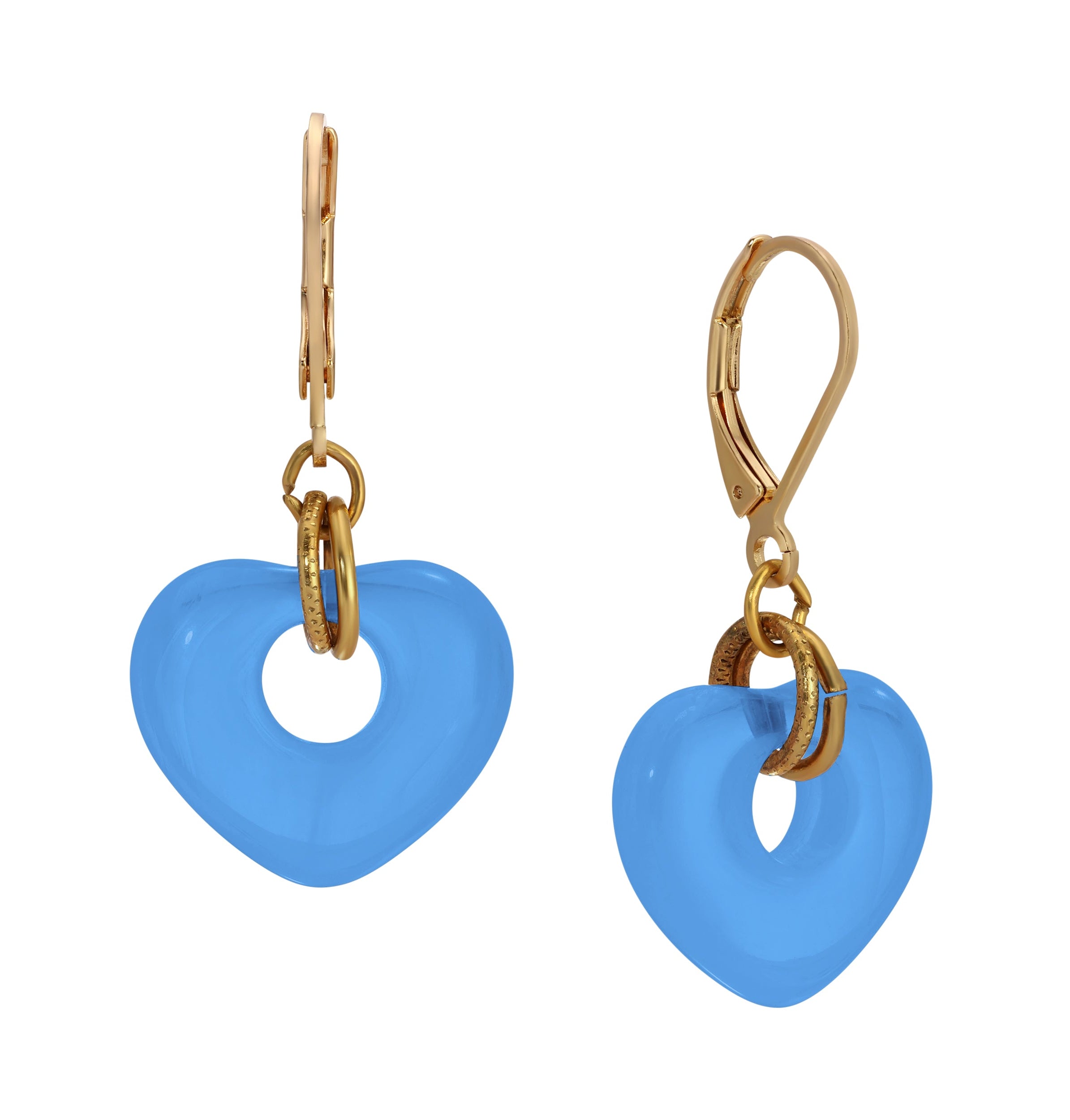1928 Jewelry Vintage Glass Heart Drop Earrings