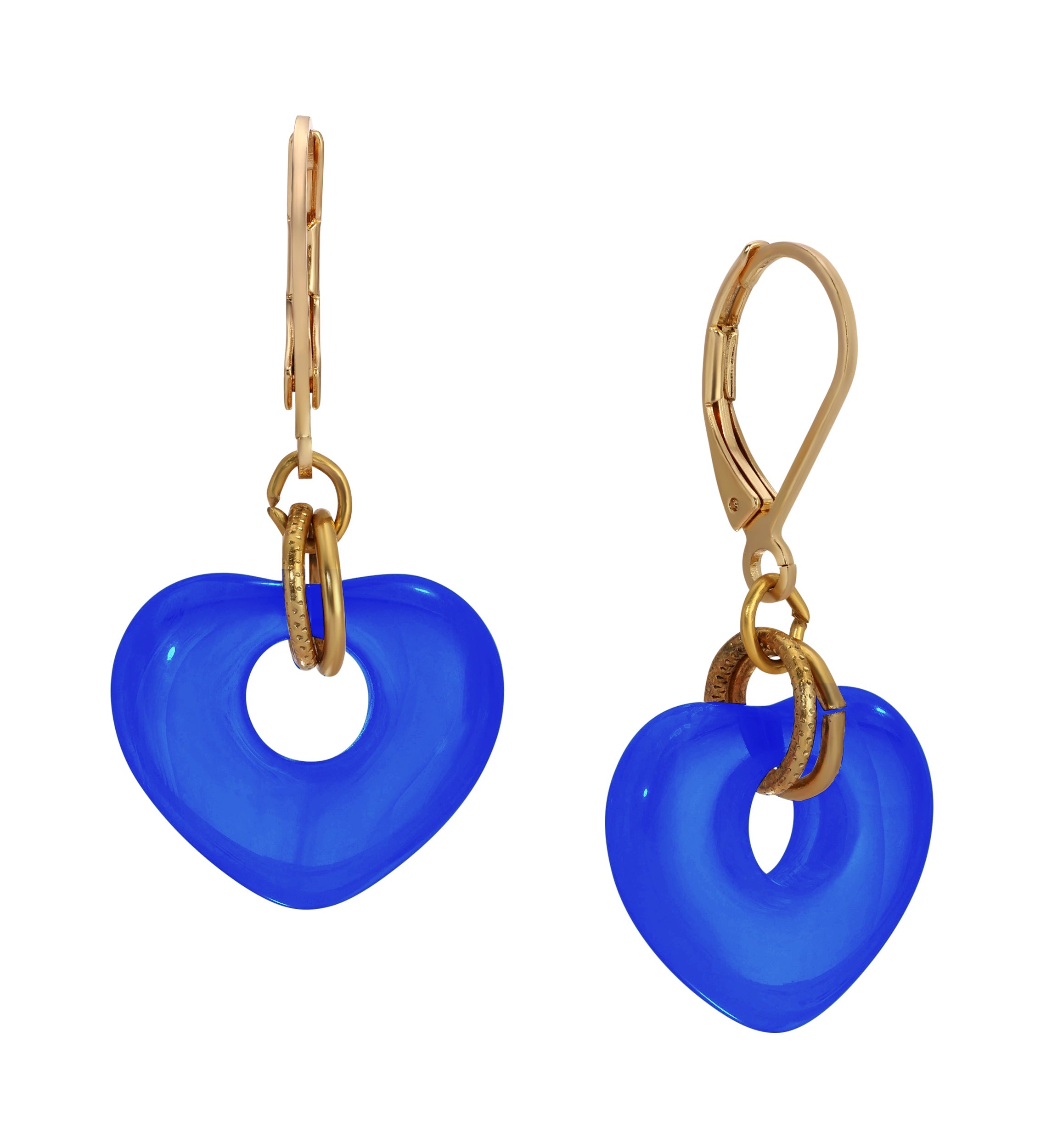 1928 Jewelry Vintage Glass Heart Drop Earrings