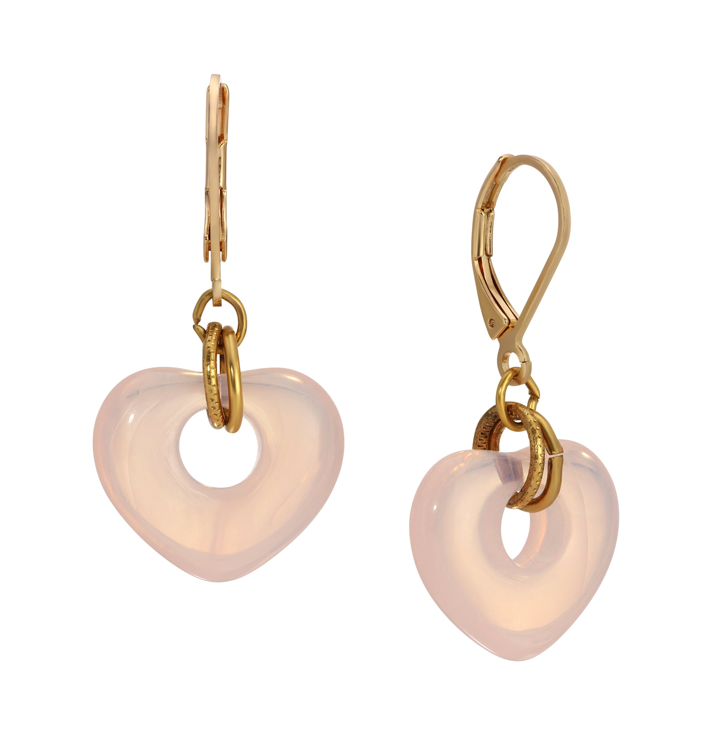 1928 Jewelry Vintage Glass Heart Drop Earrings