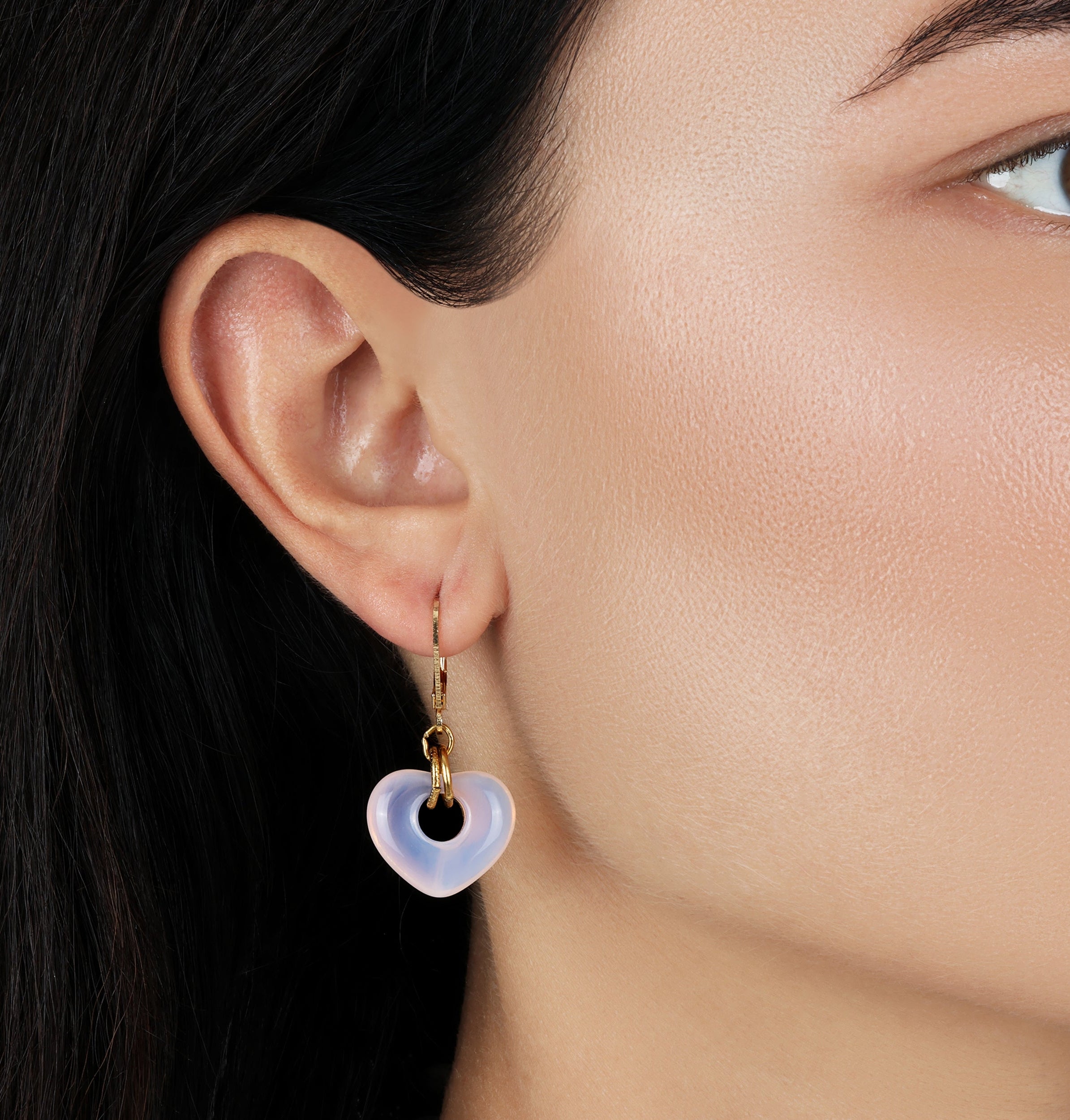 1928 Jewelry Vintage Glass Heart Drop Earrings