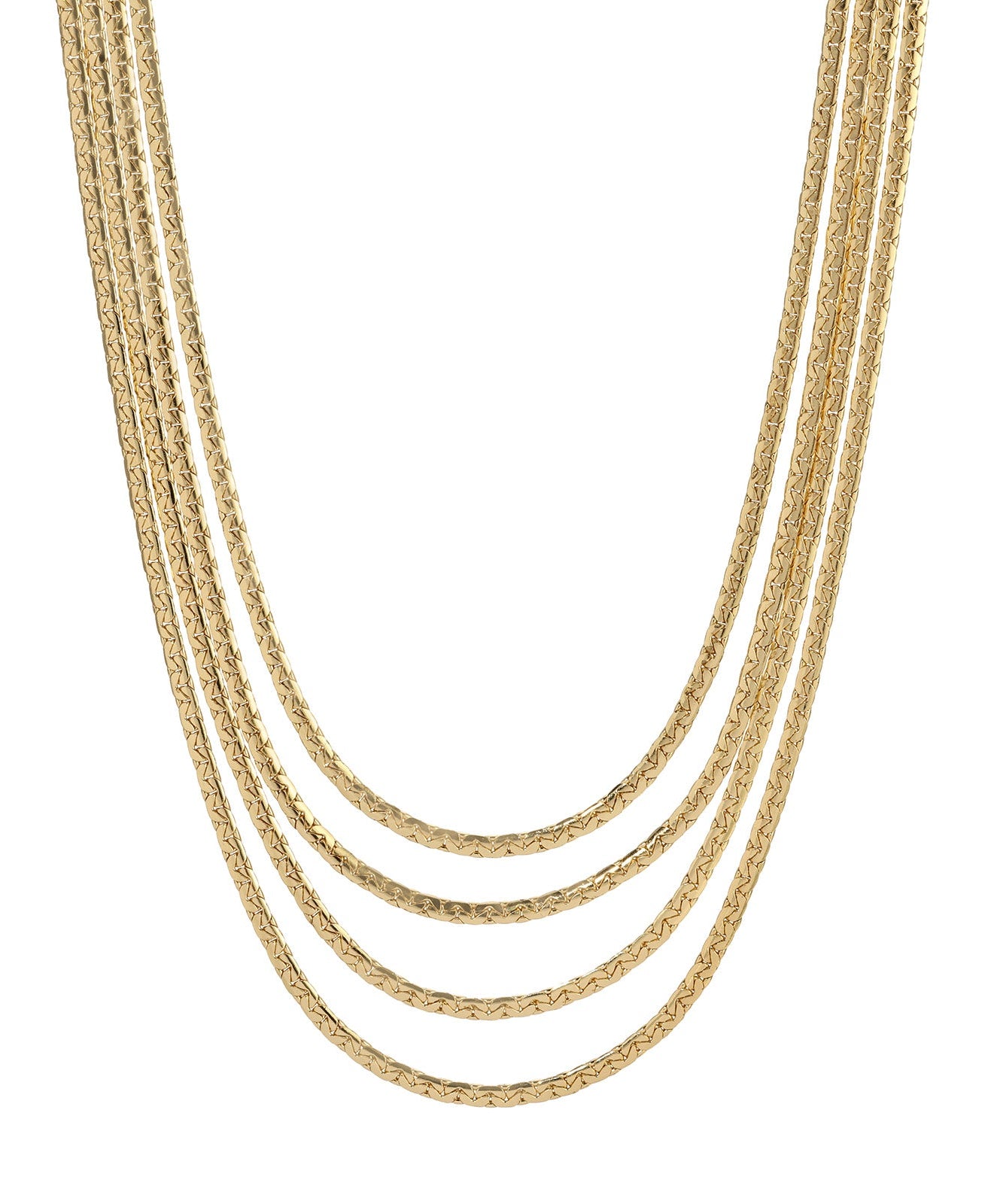 1928 Jewelry 4 Layer Gold Chain Necklace 16" + 3" Extension