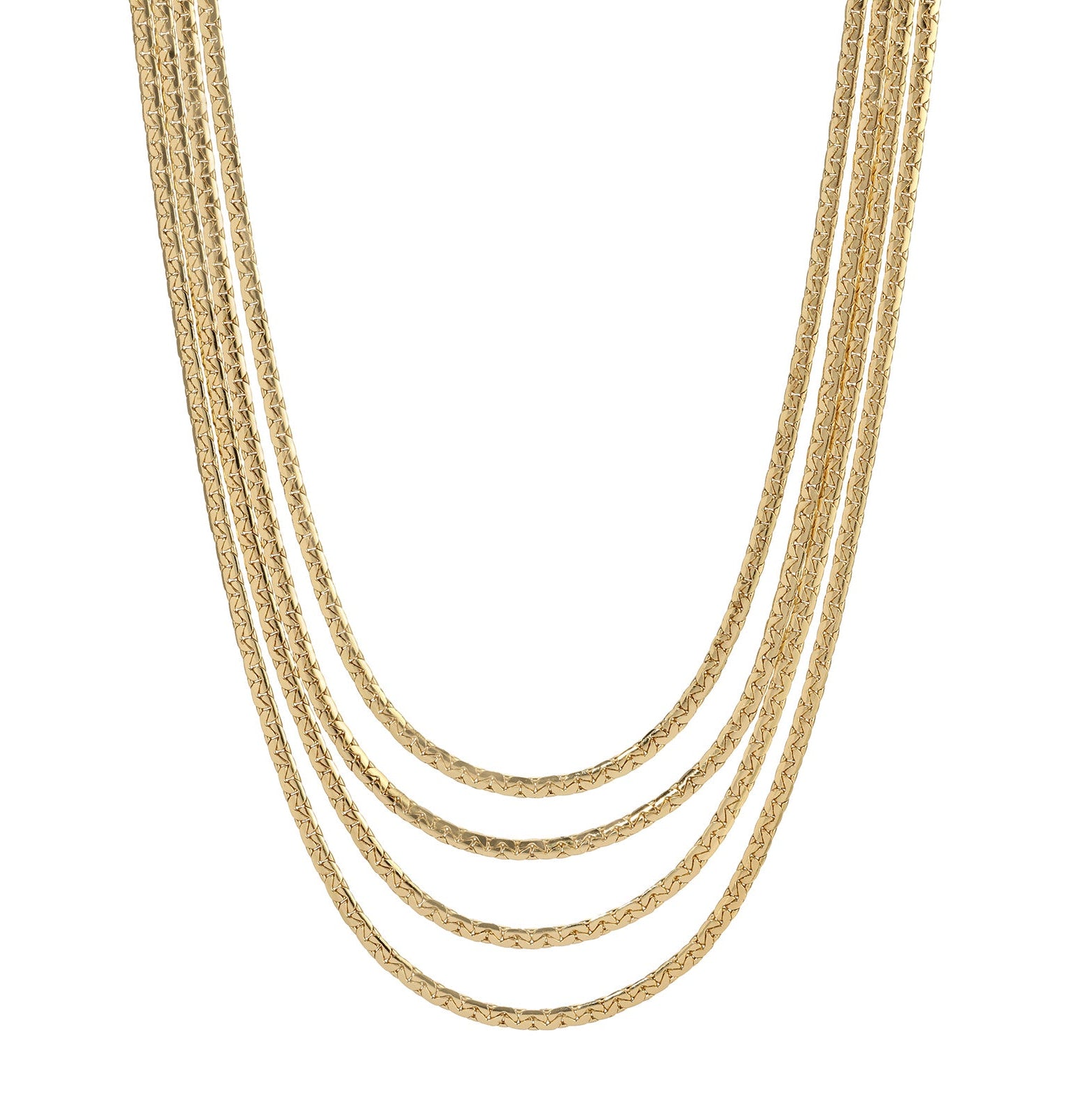 1928 Jewelry 4 Layer Gold Chain Necklace 16" + 3" Extension