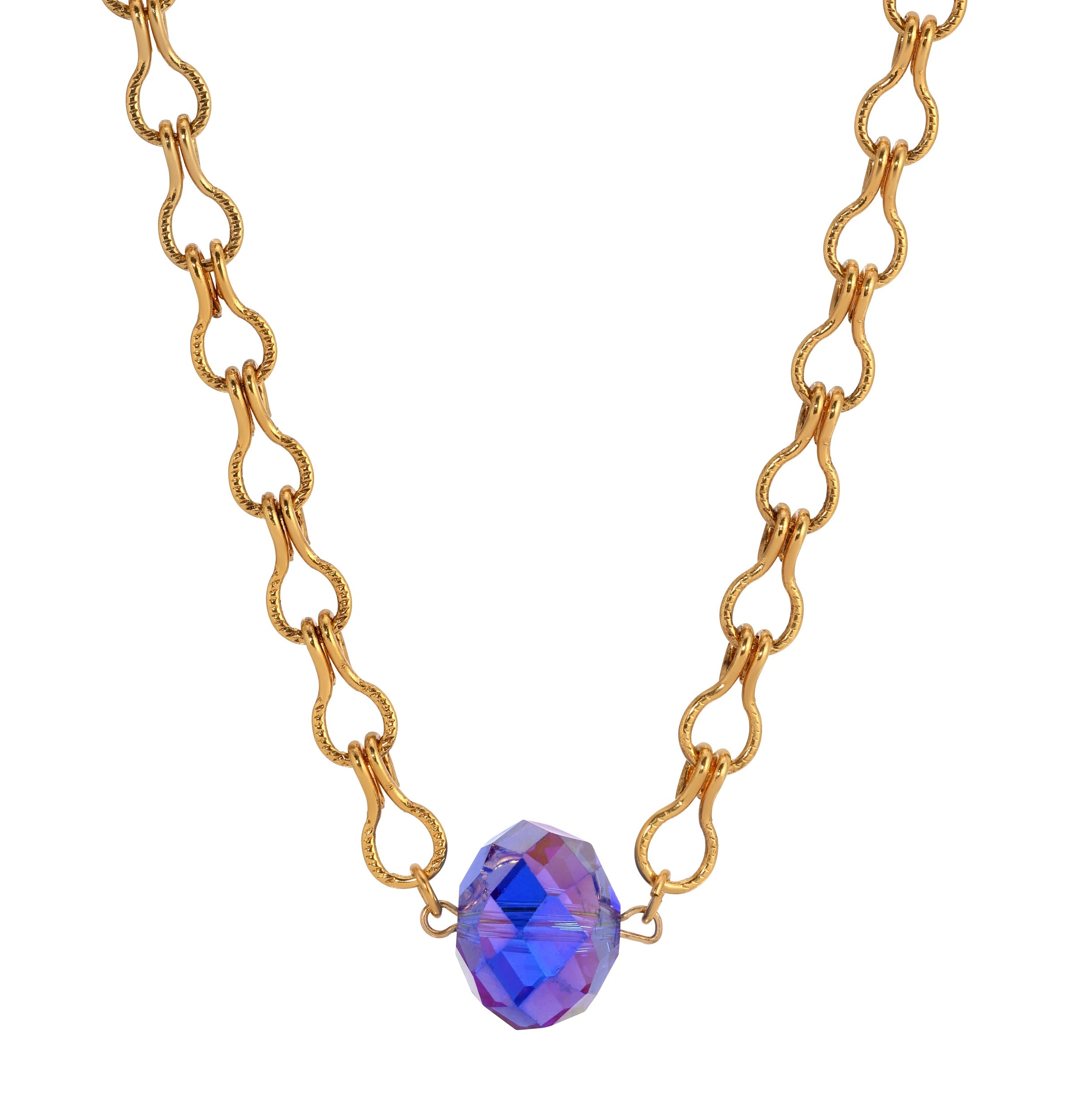 1928 Jewelry Light Sapphire Blue AB Crystal Ladder Chain Necklace 16"