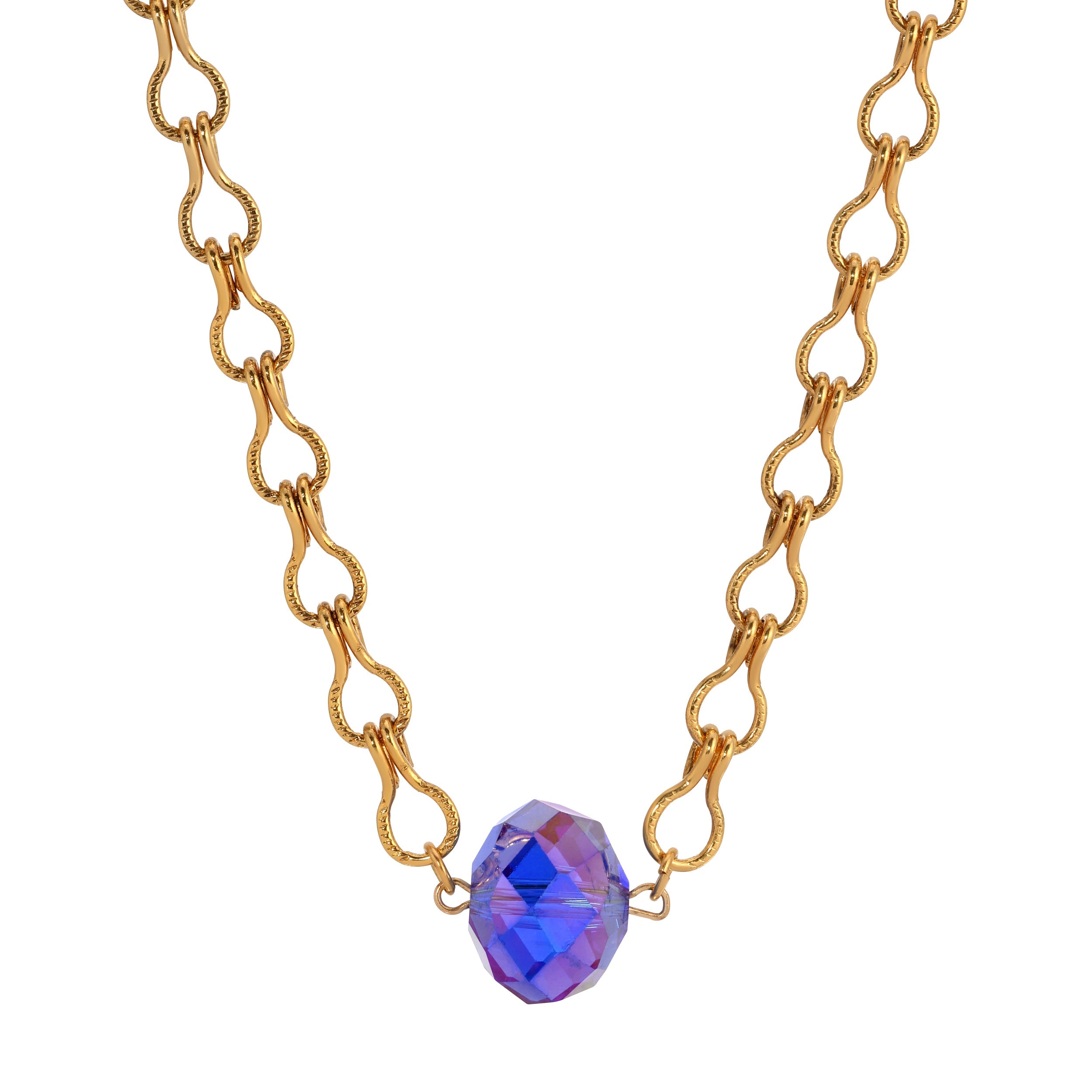 1928 Jewelry Light Sapphire Blue AB Crystal Ladder Chain Necklace 16"