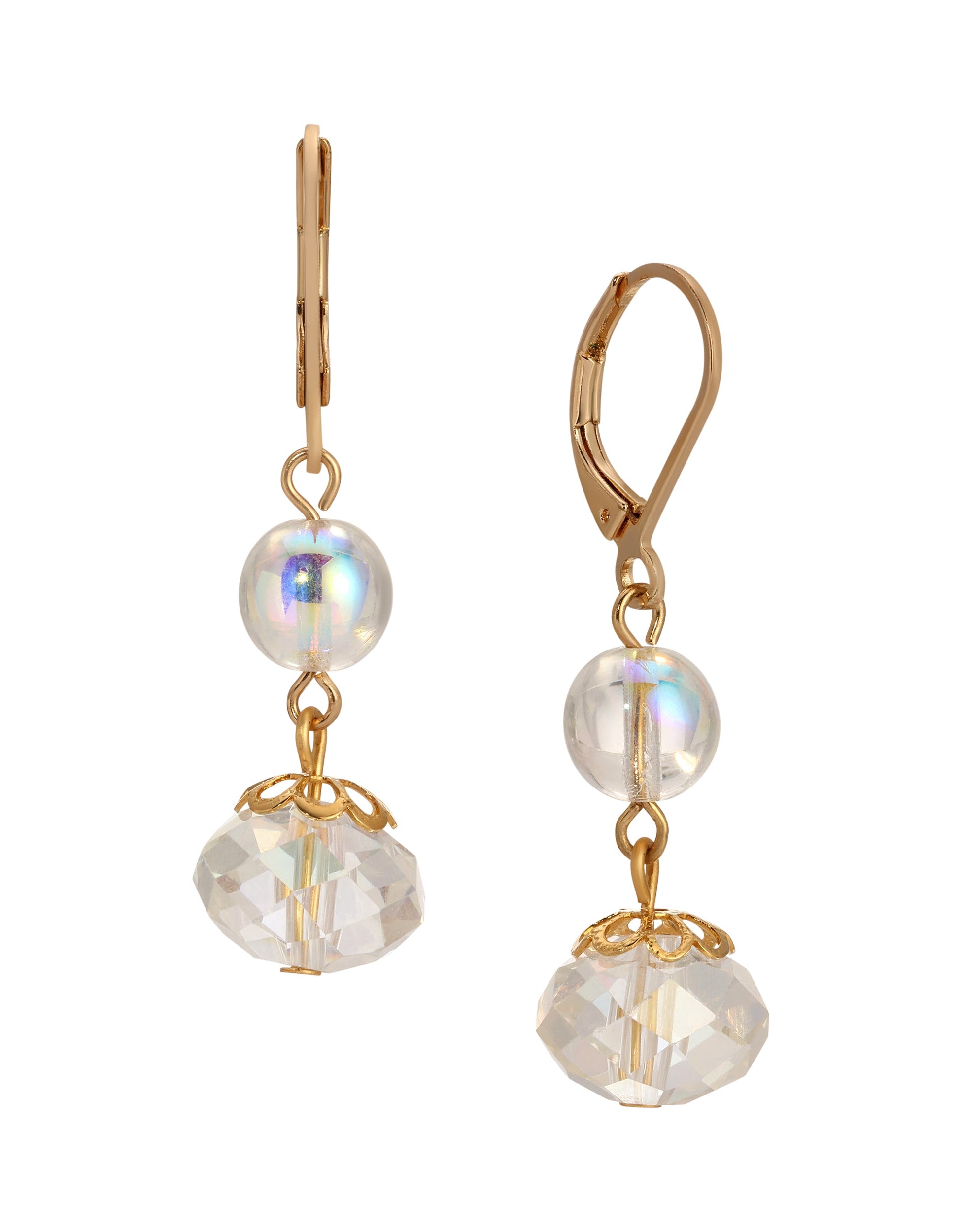 1928 Jewelry AB Crystal Magic Iridescent Dangling Earrings