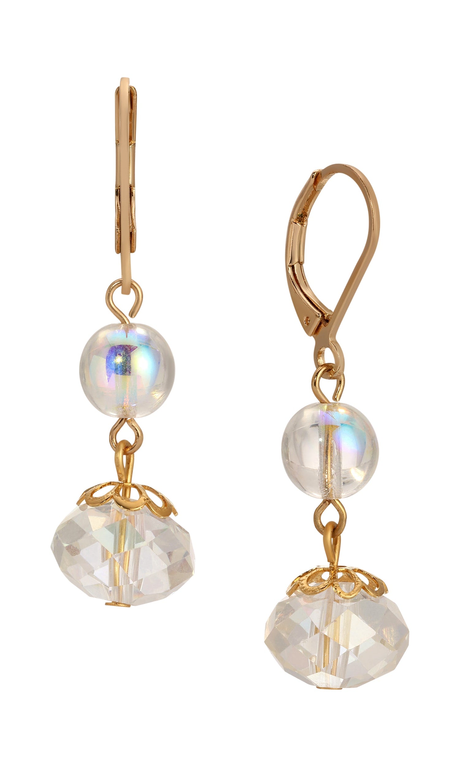 1928 Jewelry AB Crystal Magic Iridescent Dangling Earrings