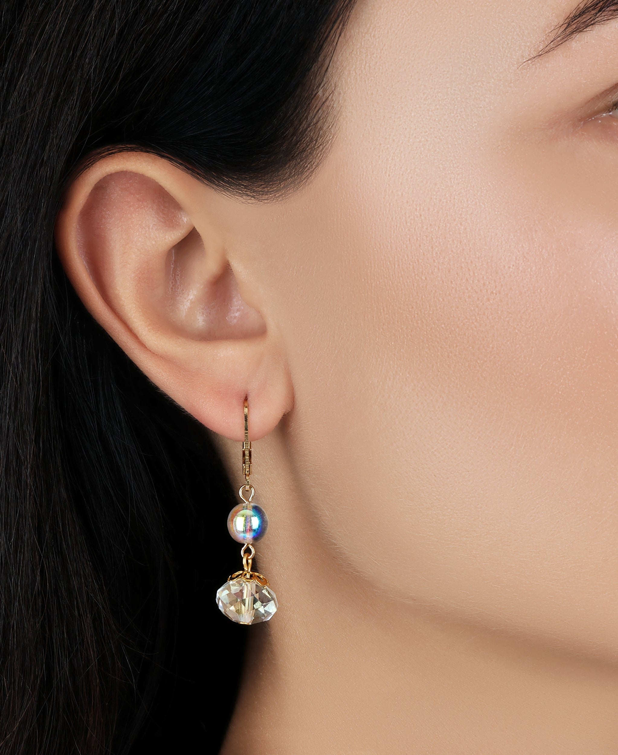 1928 Jewelry AB Crystal Magic Iridescent Dangling Earrings