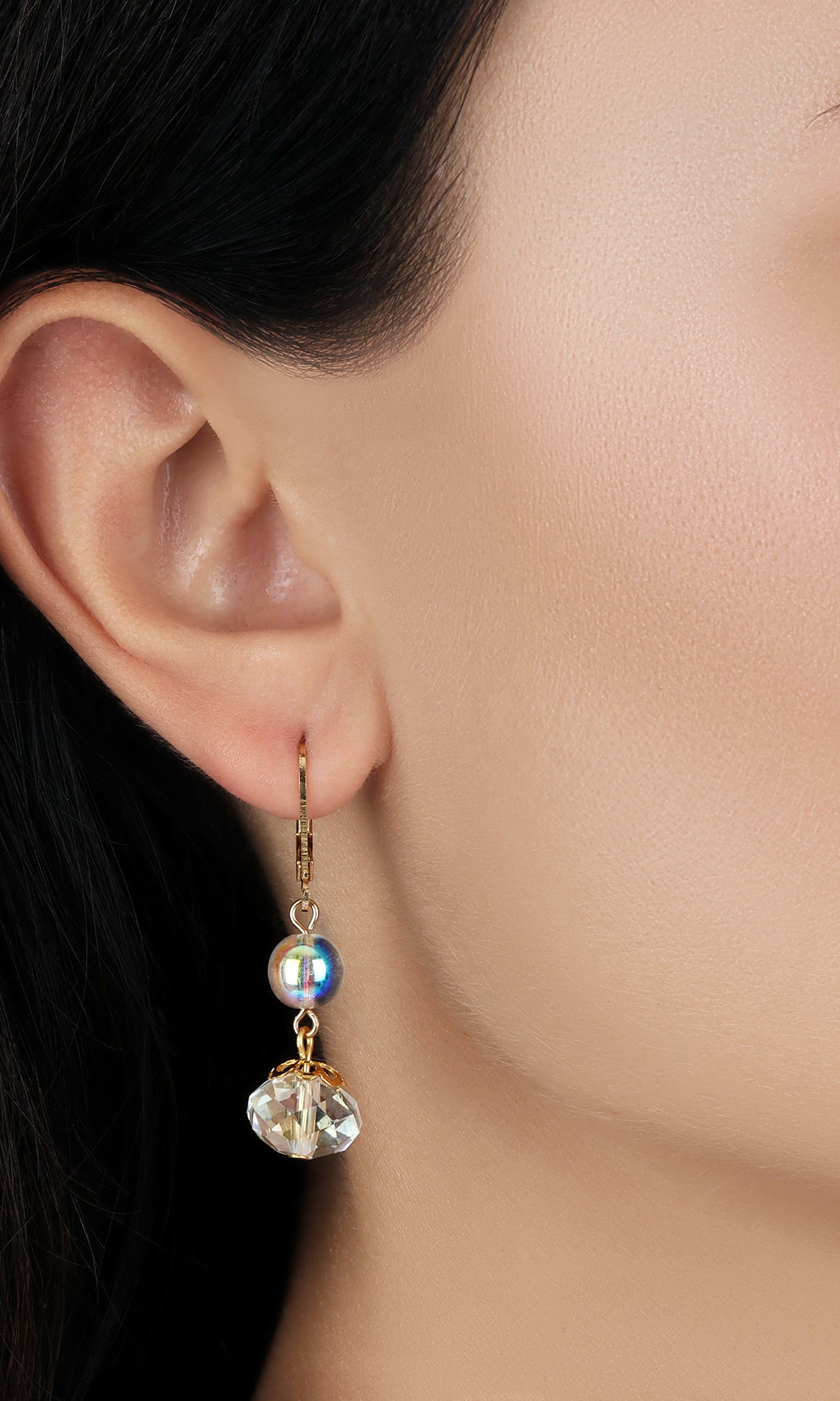 1928 Jewelry AB Crystal Magic Iridescent Dangling Earrings