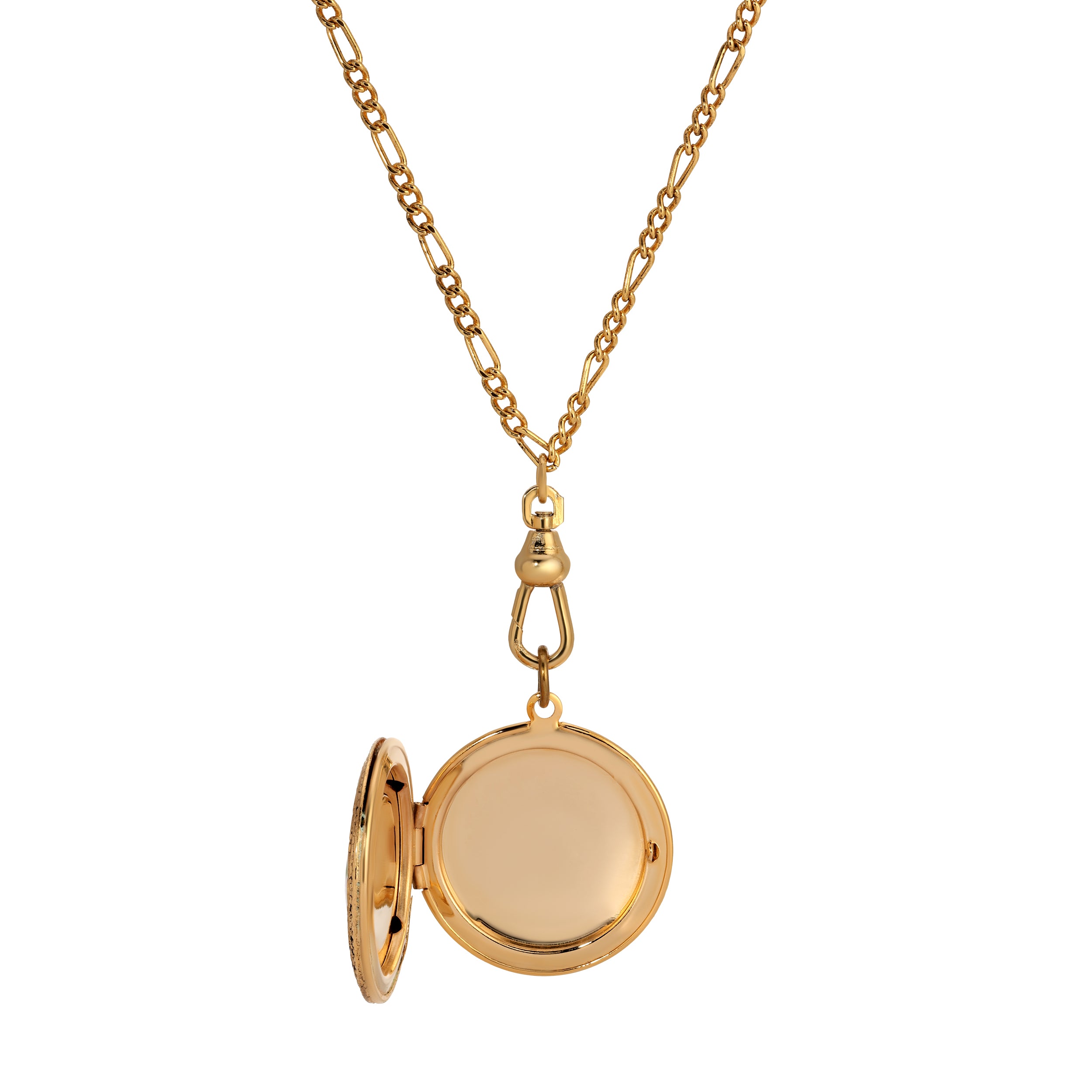 Gold Tone and White Artisan Pink Rosebud Swivel Photo Locket Necklace opened up