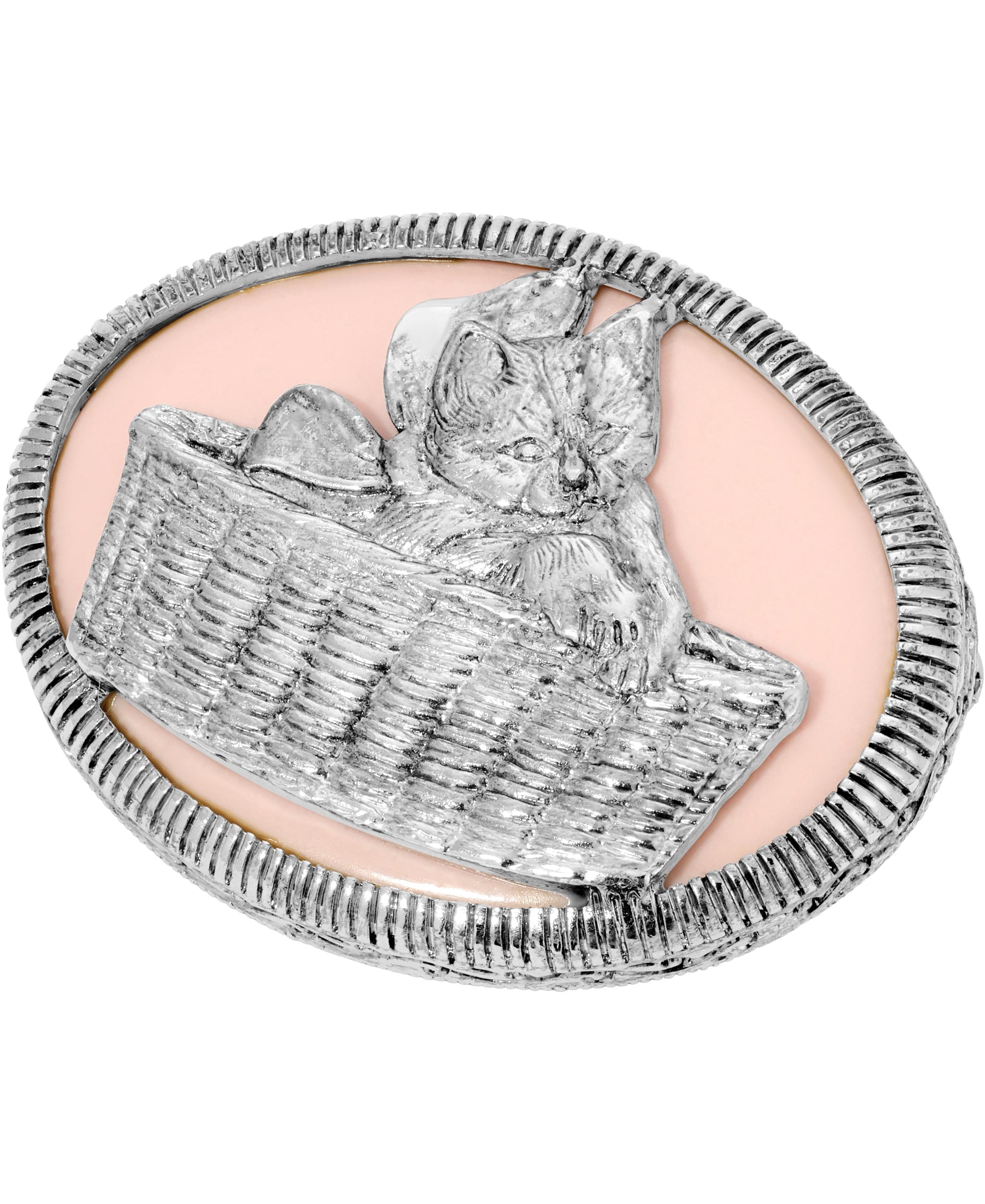 1928 Jewelry Cat In Wicker Basket Brooch