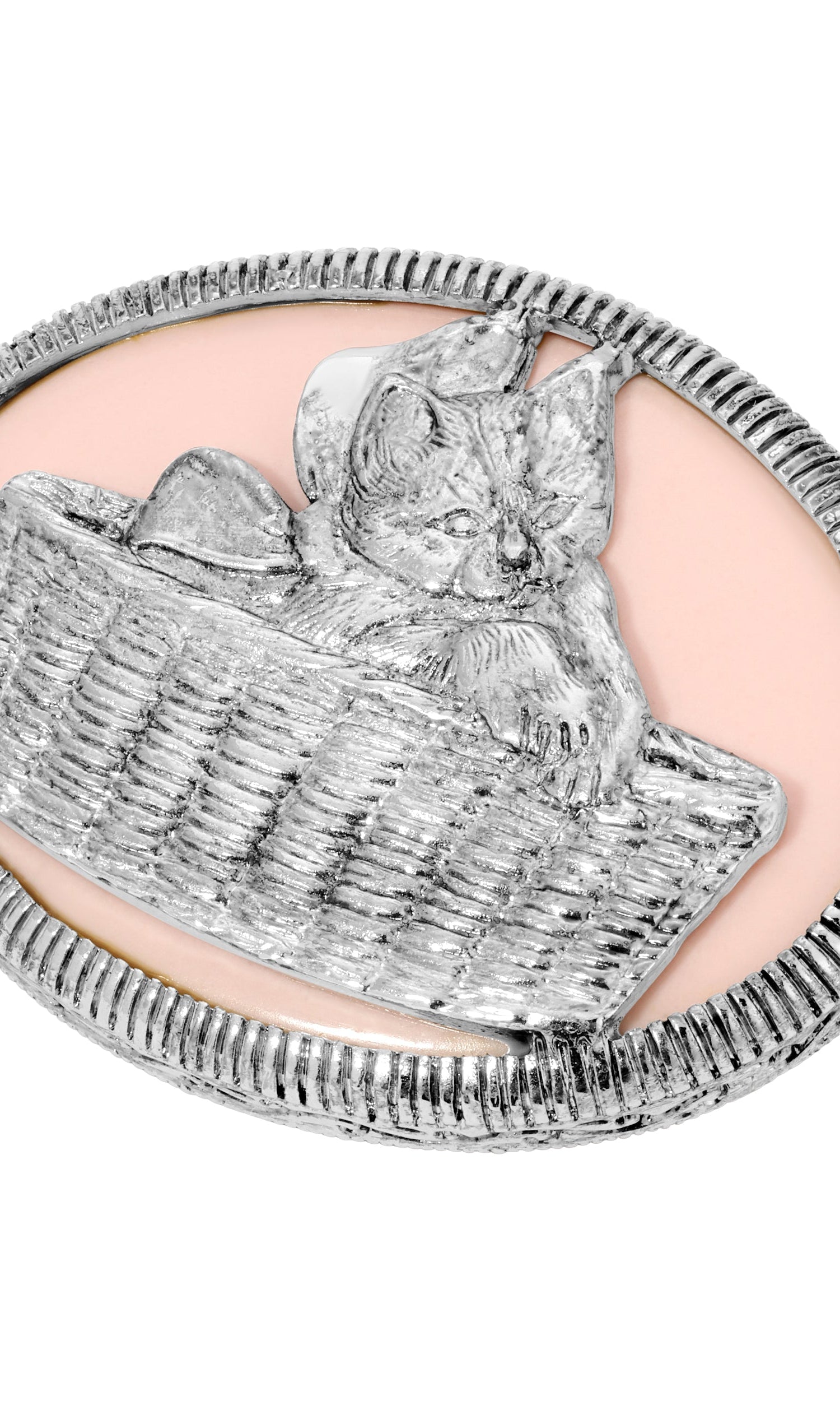 1928 Jewelry Cat In Wicker Basket Brooch
