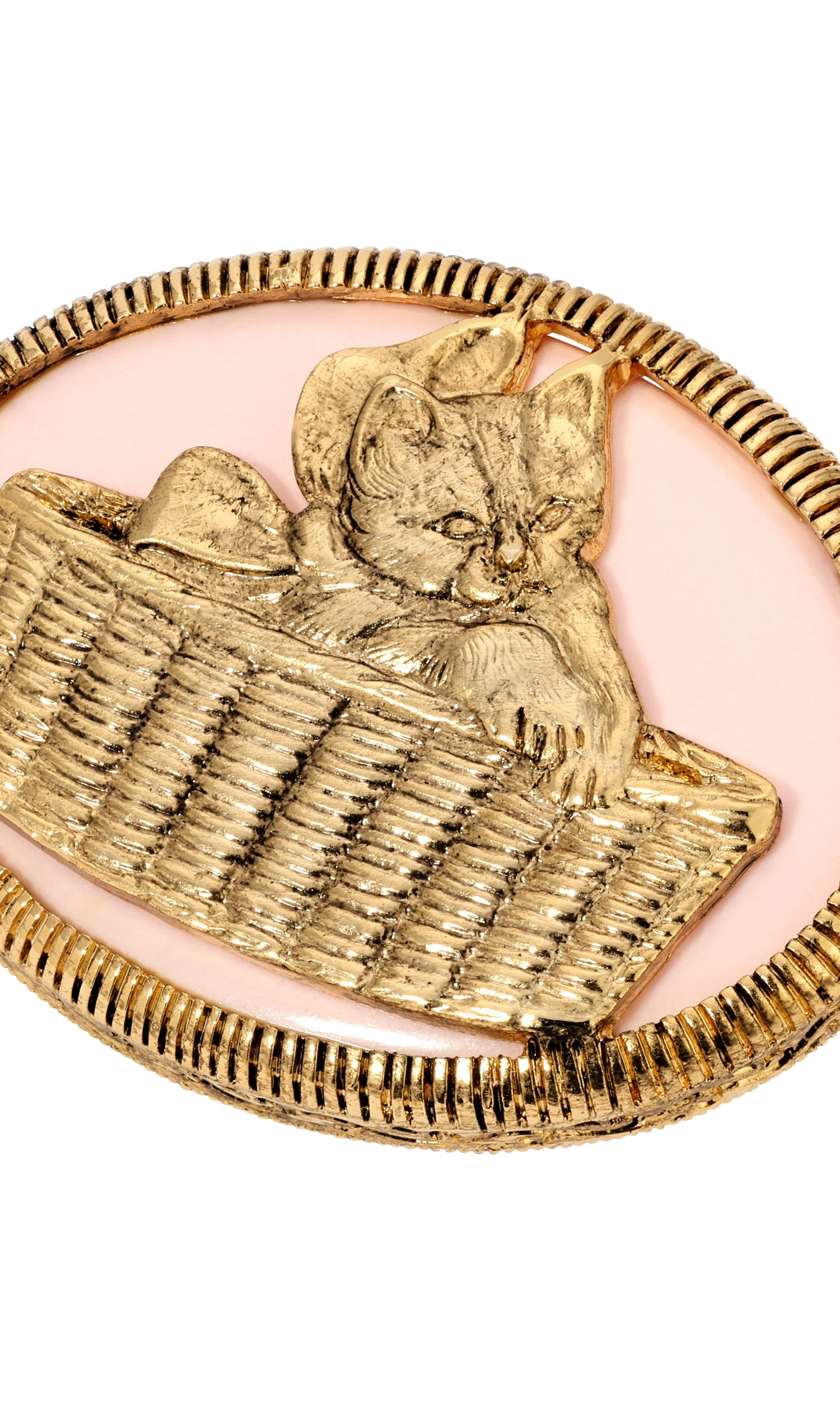 1928 Jewelry Cat In Wicker Basket Brooch