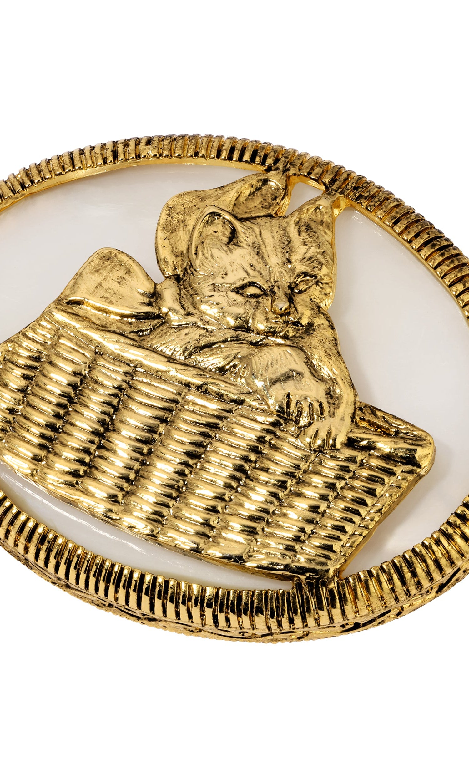 1928 Jewelry Cat In Wicker Basket Brooch