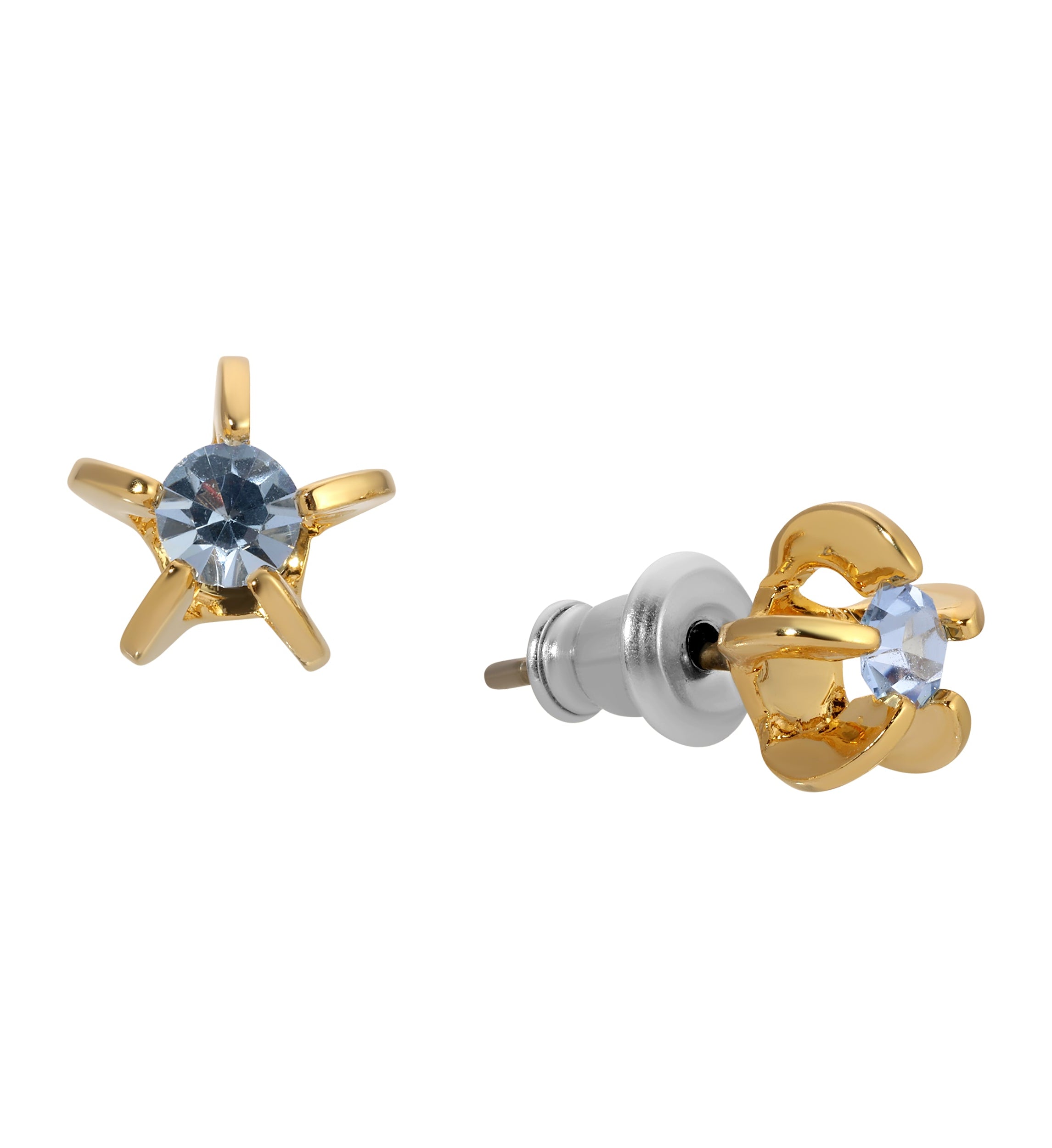 1928 Jewelry Round Light Sapphire Crystal Star Stud Earrings