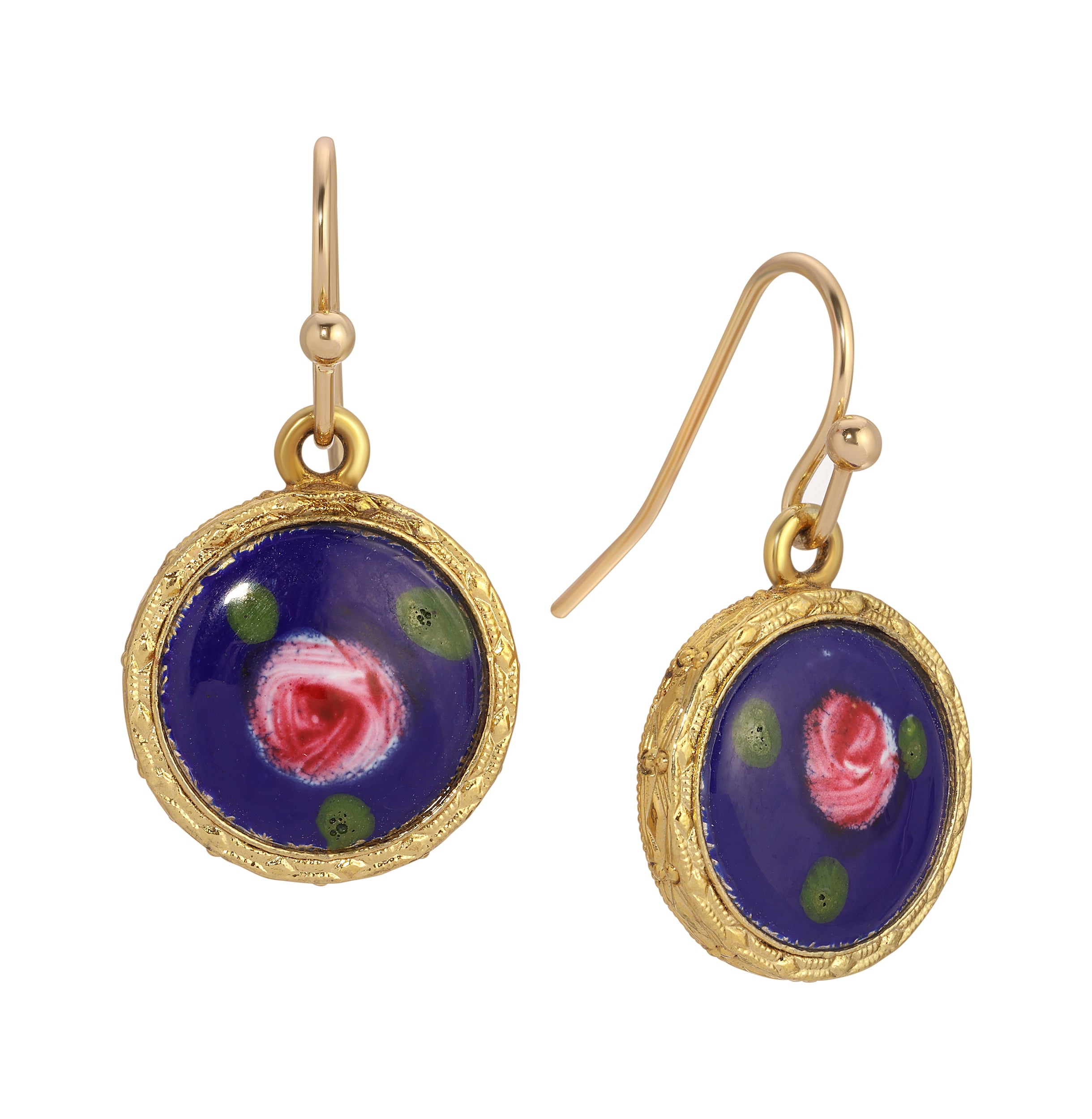 1928 Jewelry Artisan Pink Rosebud Drop Earrings