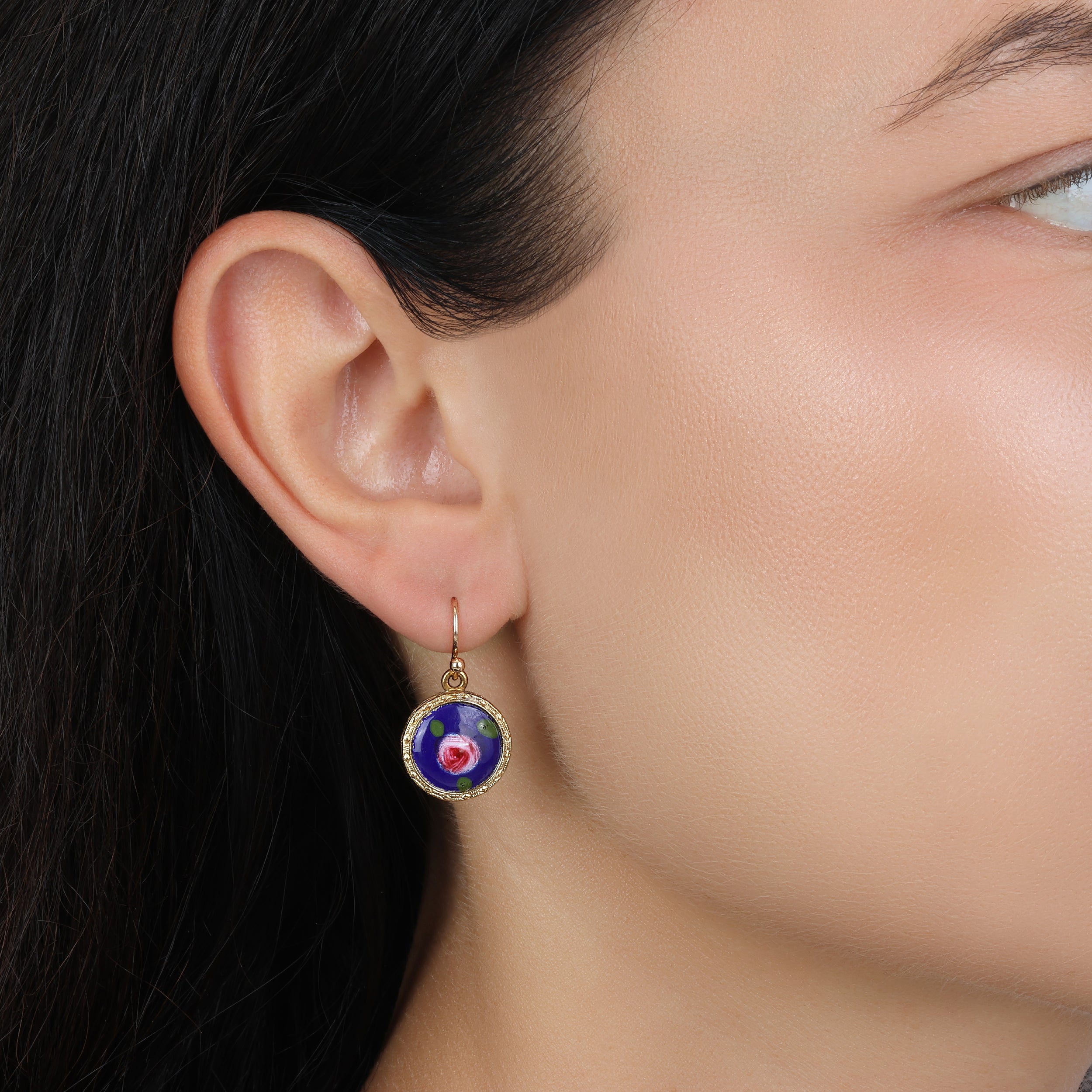 1928 Jewelry Artisan Pink Rosebud Drop Earrings