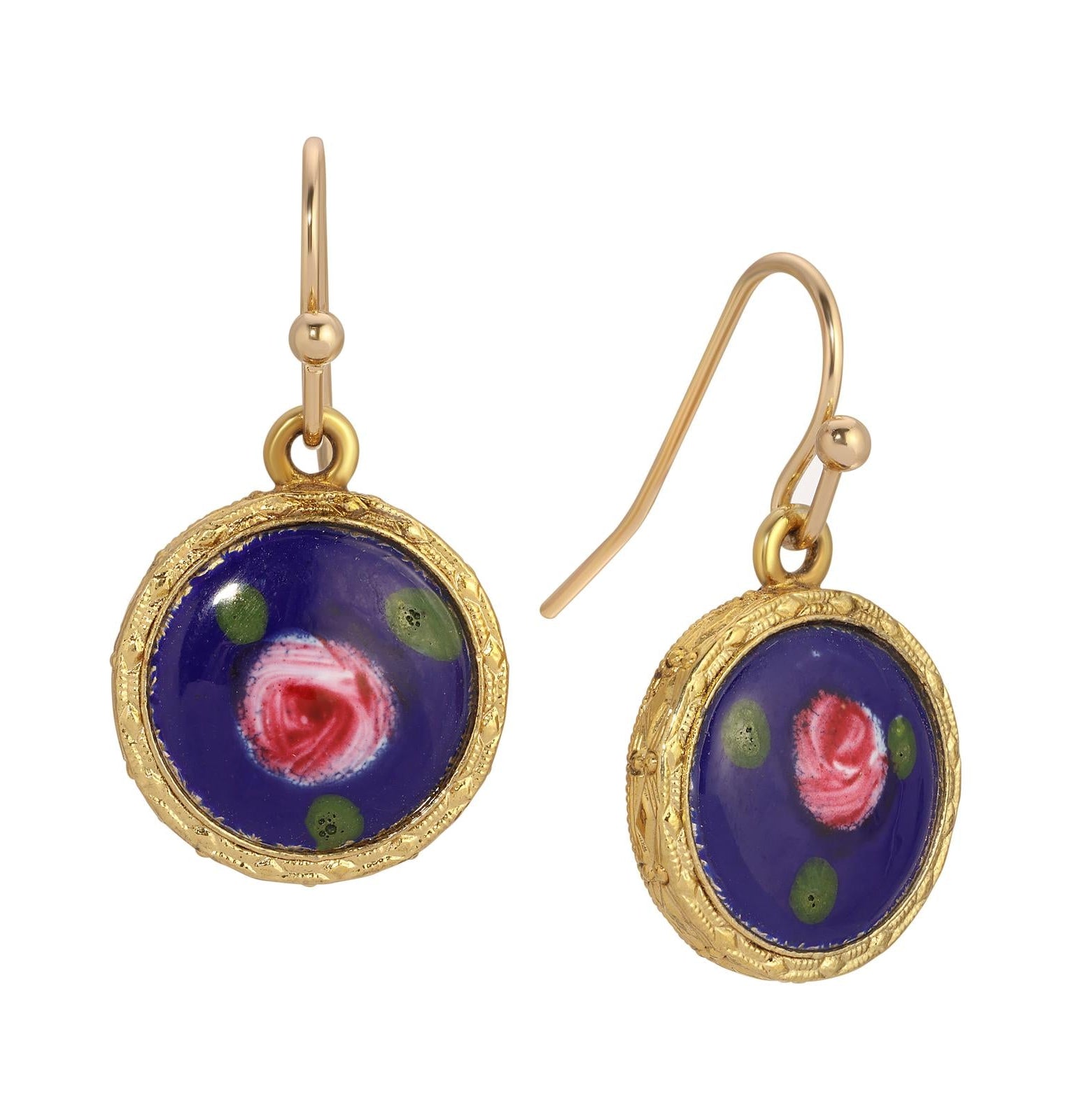 1928 Jewelry Artisan Pink Rosebud Drop Earrings