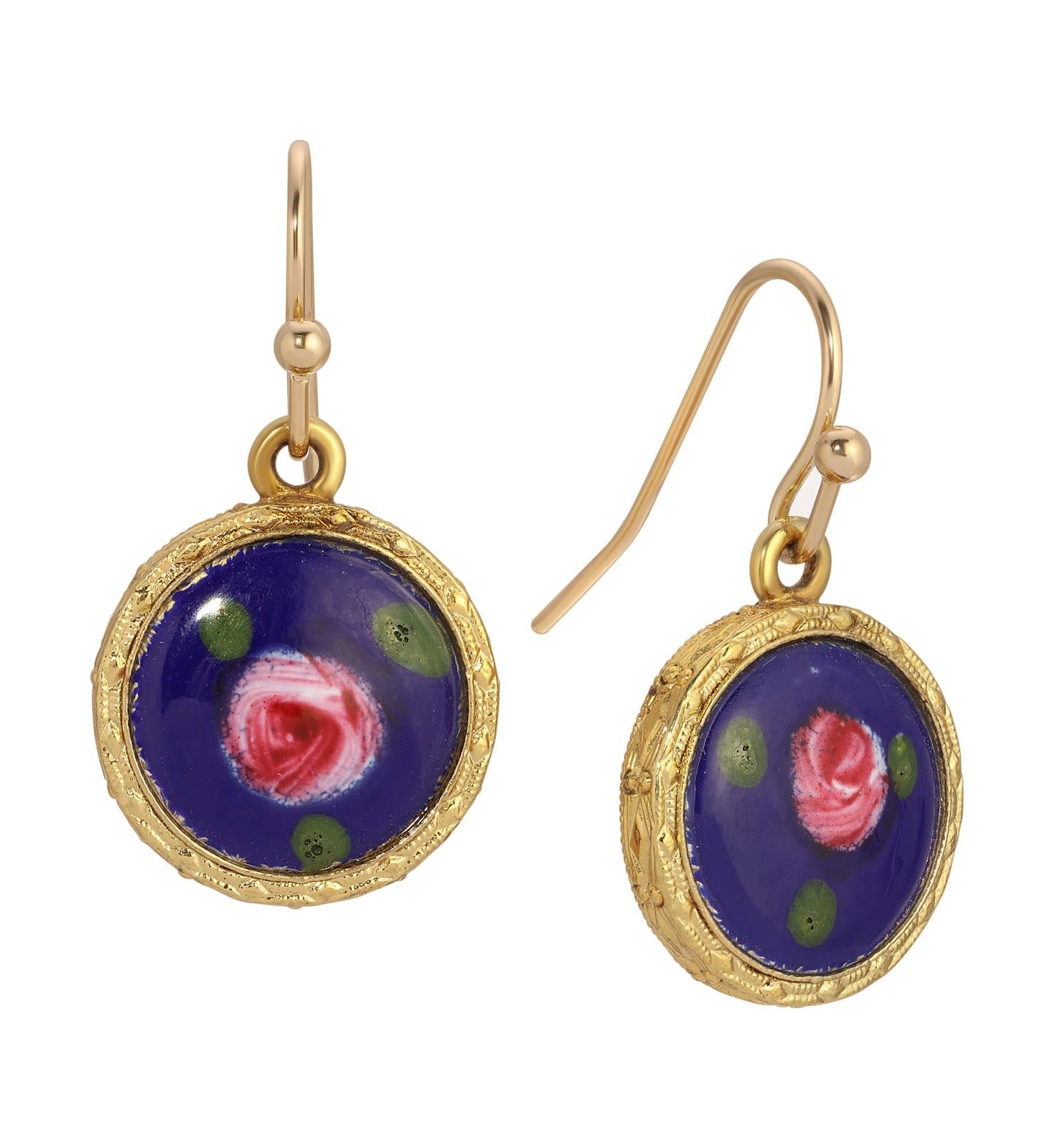 1928 Jewelry Artisan Pink Rosebud Drop Earrings