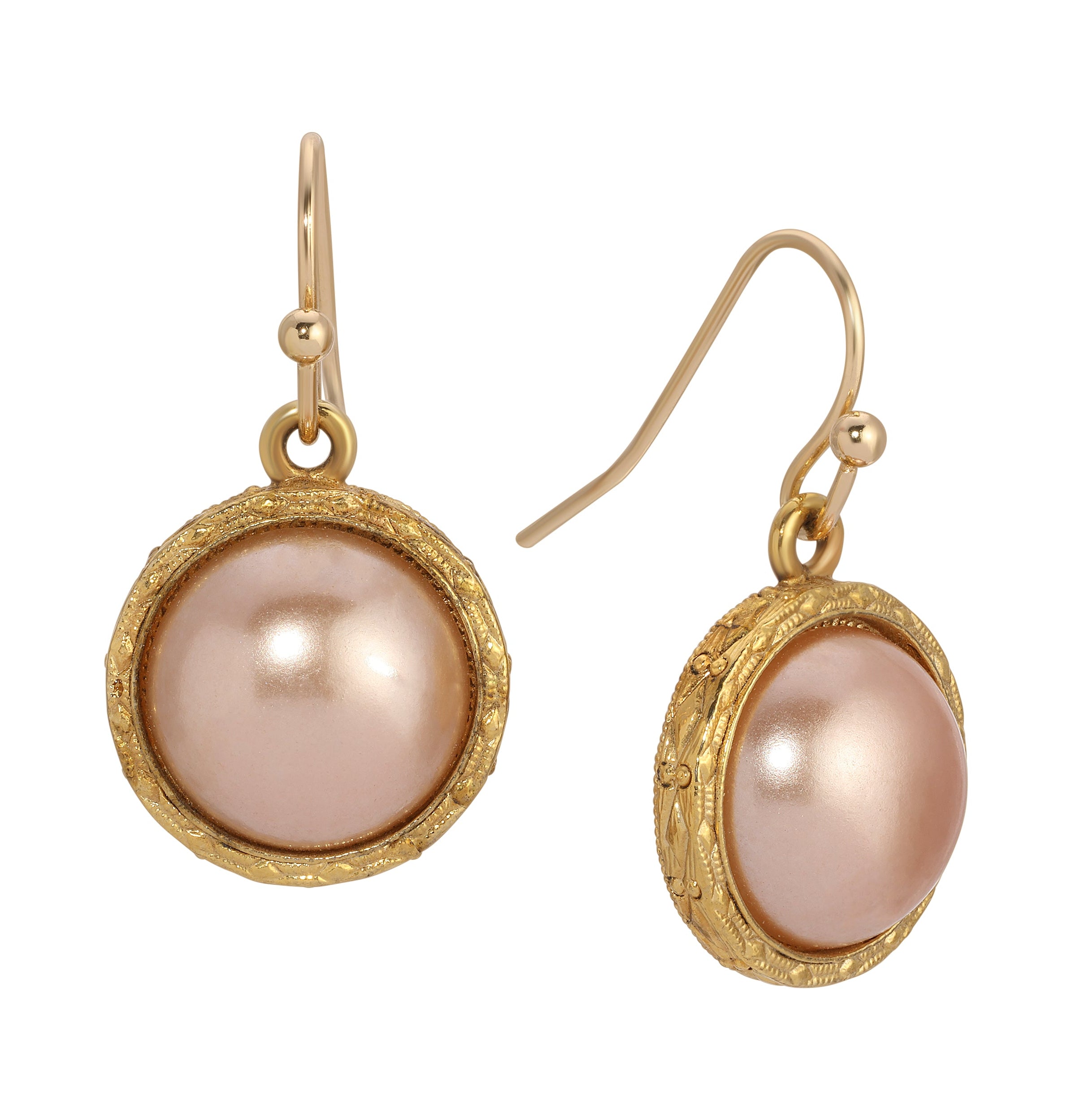 1928 Jewelry Rosabella Round Raspberry Stone Drop Earrings