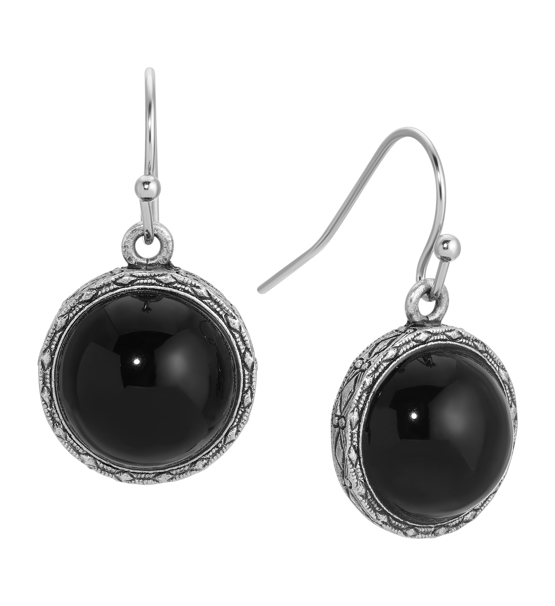 1928 Jewelry Timeless Elegance Round Stone Drop Earrings