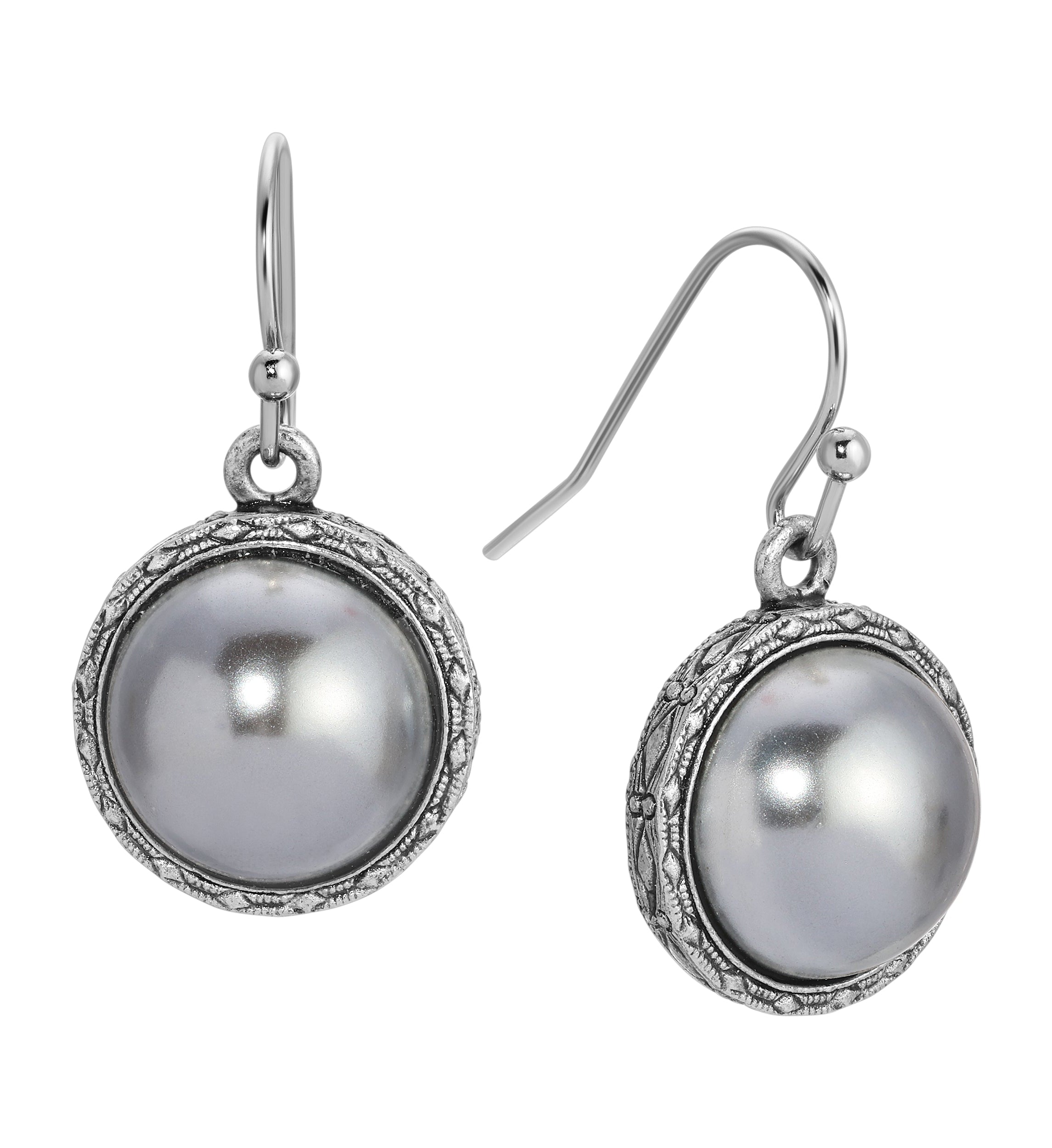 1928 Jewelry Timeless Elegance Round Stone Drop Earrings