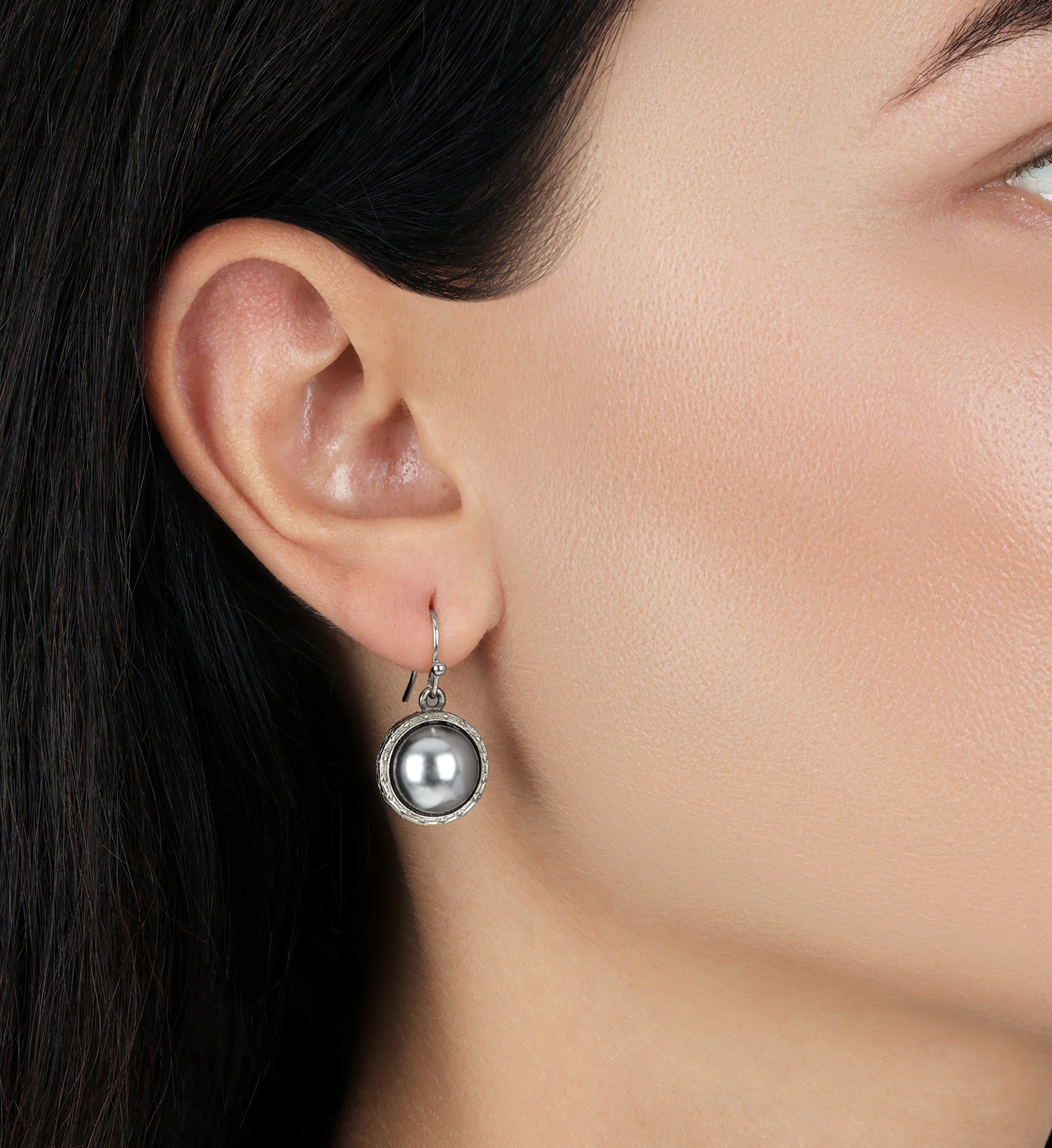 1928 Jewelry Timeless Elegance Round Stone Drop Earrings