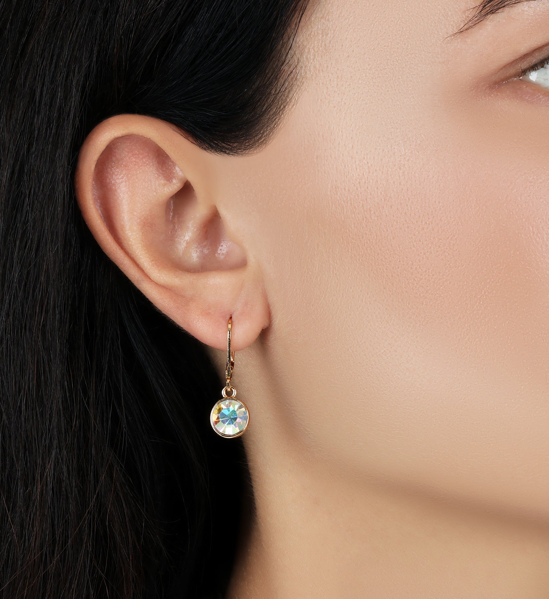 1928 Jewelry Aurora Borealis Crystal Drop EArrings