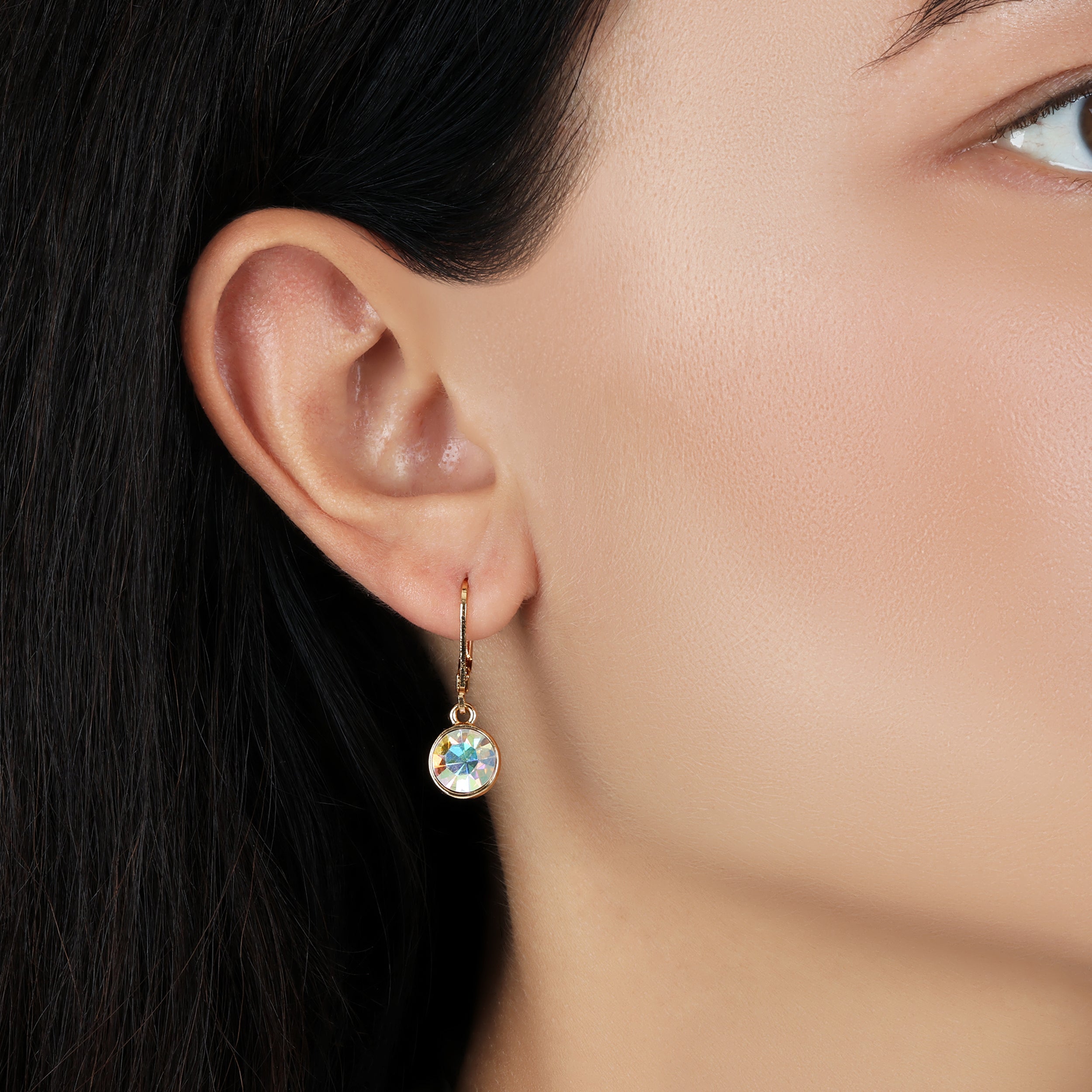 1928 Jewelry Aurora Borealis Crystal Drop EArrings