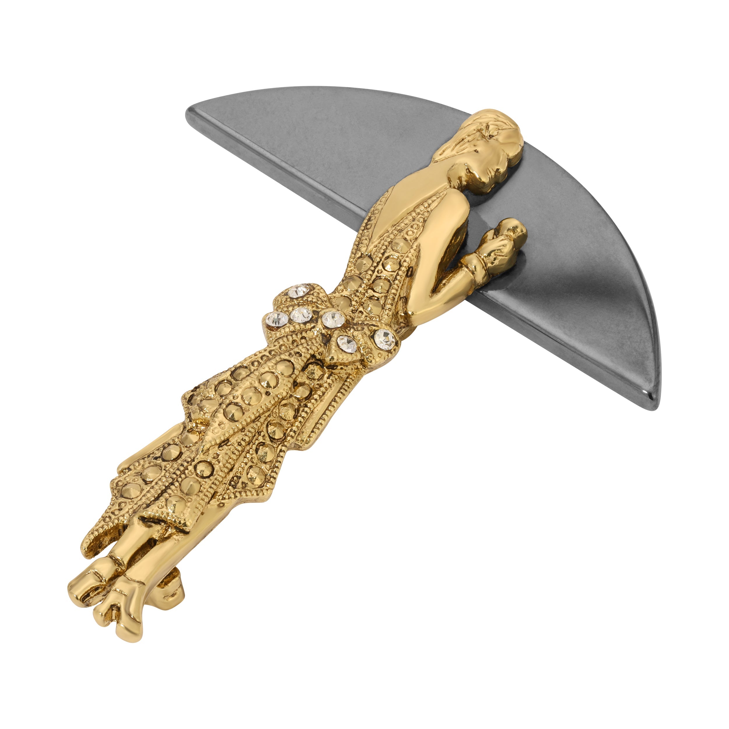 1928 Jewelry Roaring 20's Women Hematite Gemstone Pin