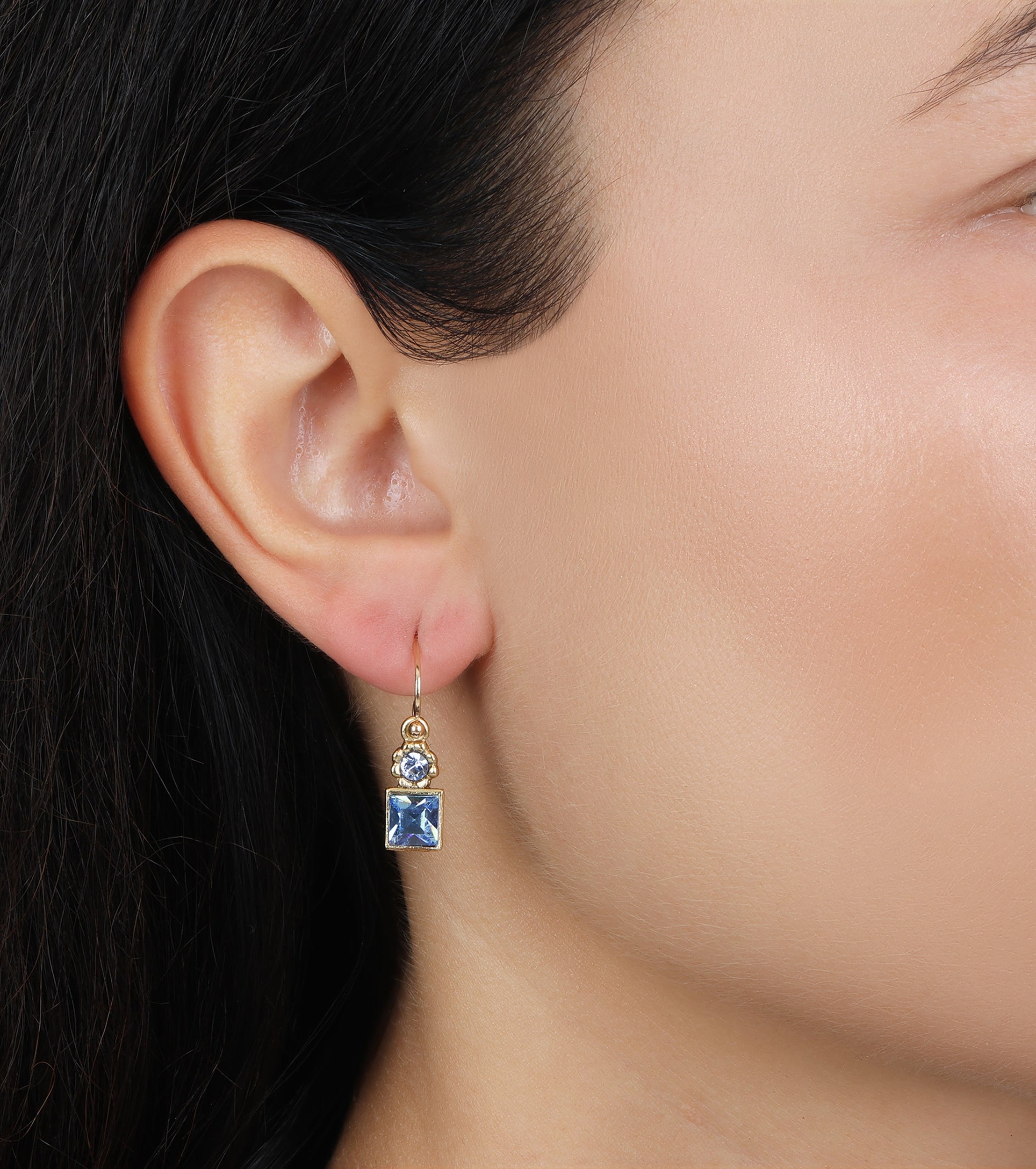 1928 Jewelry Round And Square Sparkling Crystal Drop Earrings