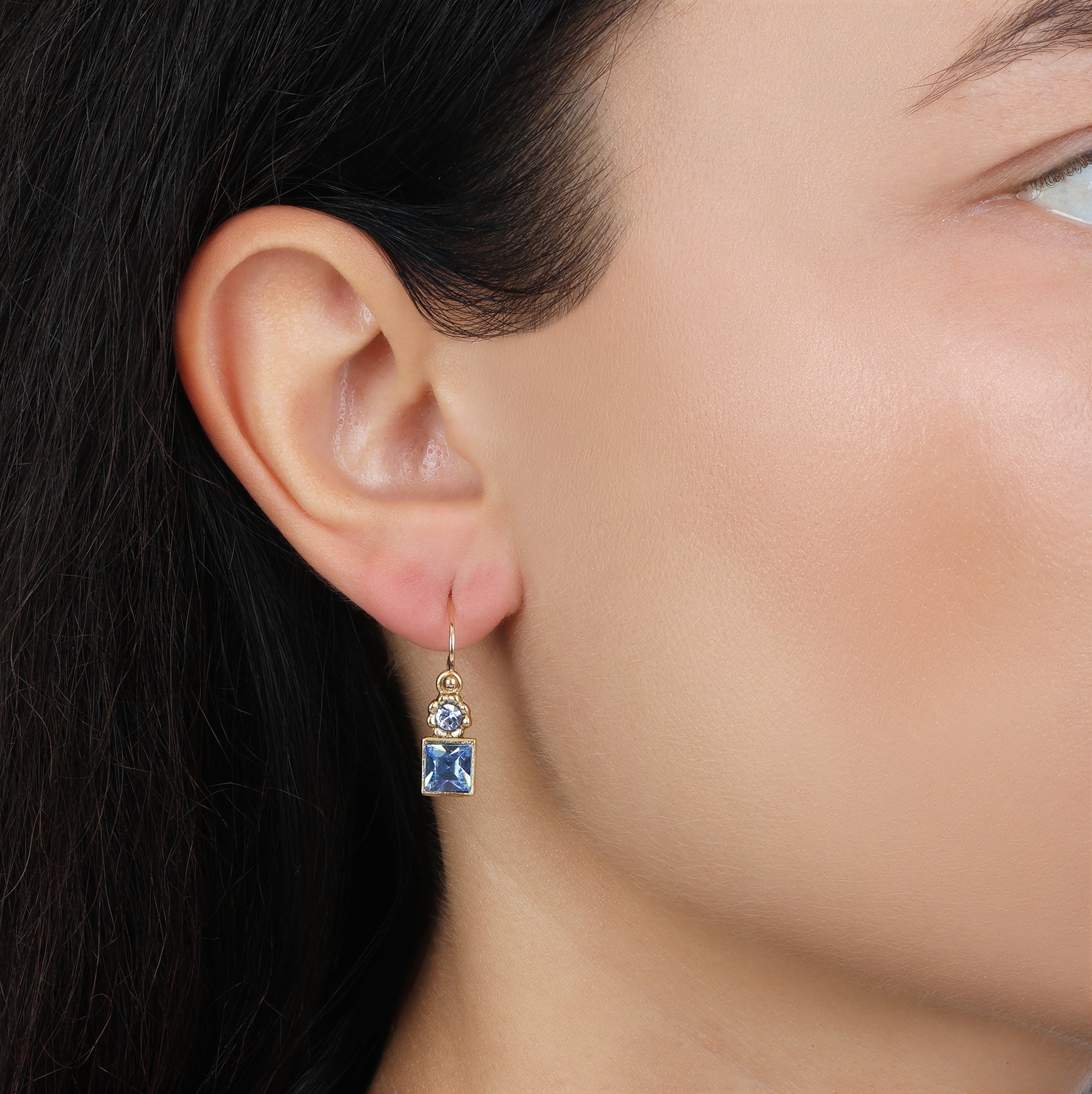 1928 Jewelry Round And Square Sparkling Crystal Drop Earrings