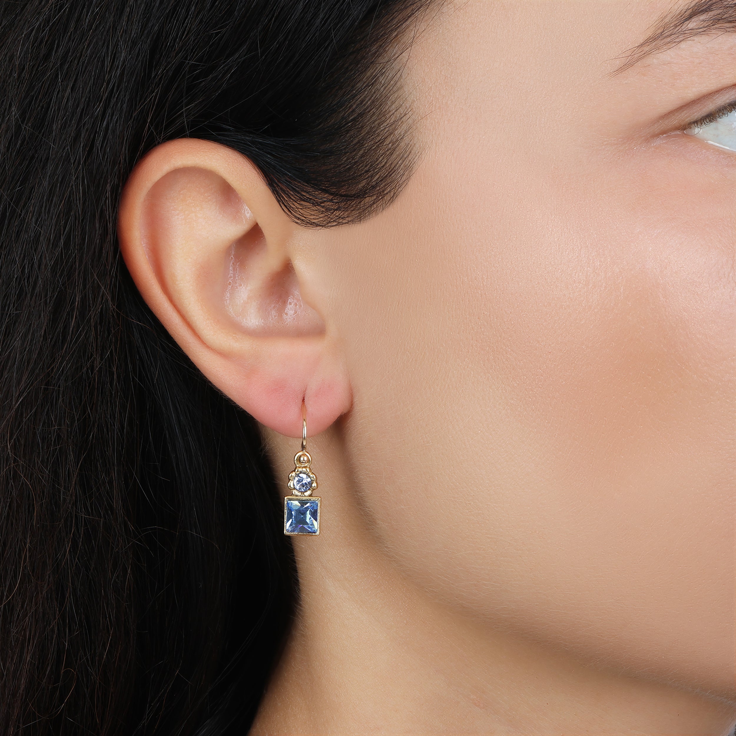 1928 Jewelry Round And Square Sparkling Crystal Drop Earrings