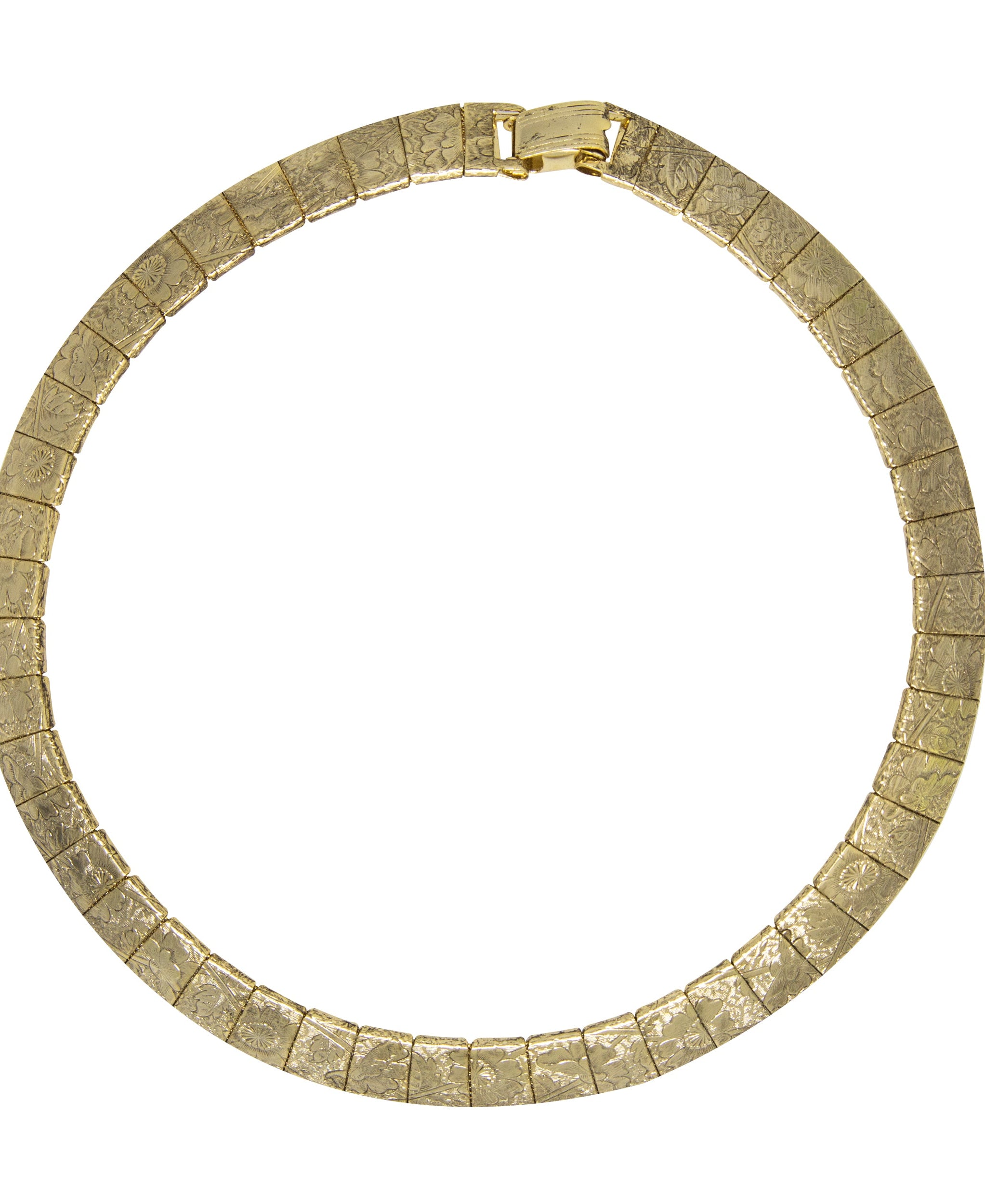 1928 Jewelry Gold Floral Collar Necklace 18"