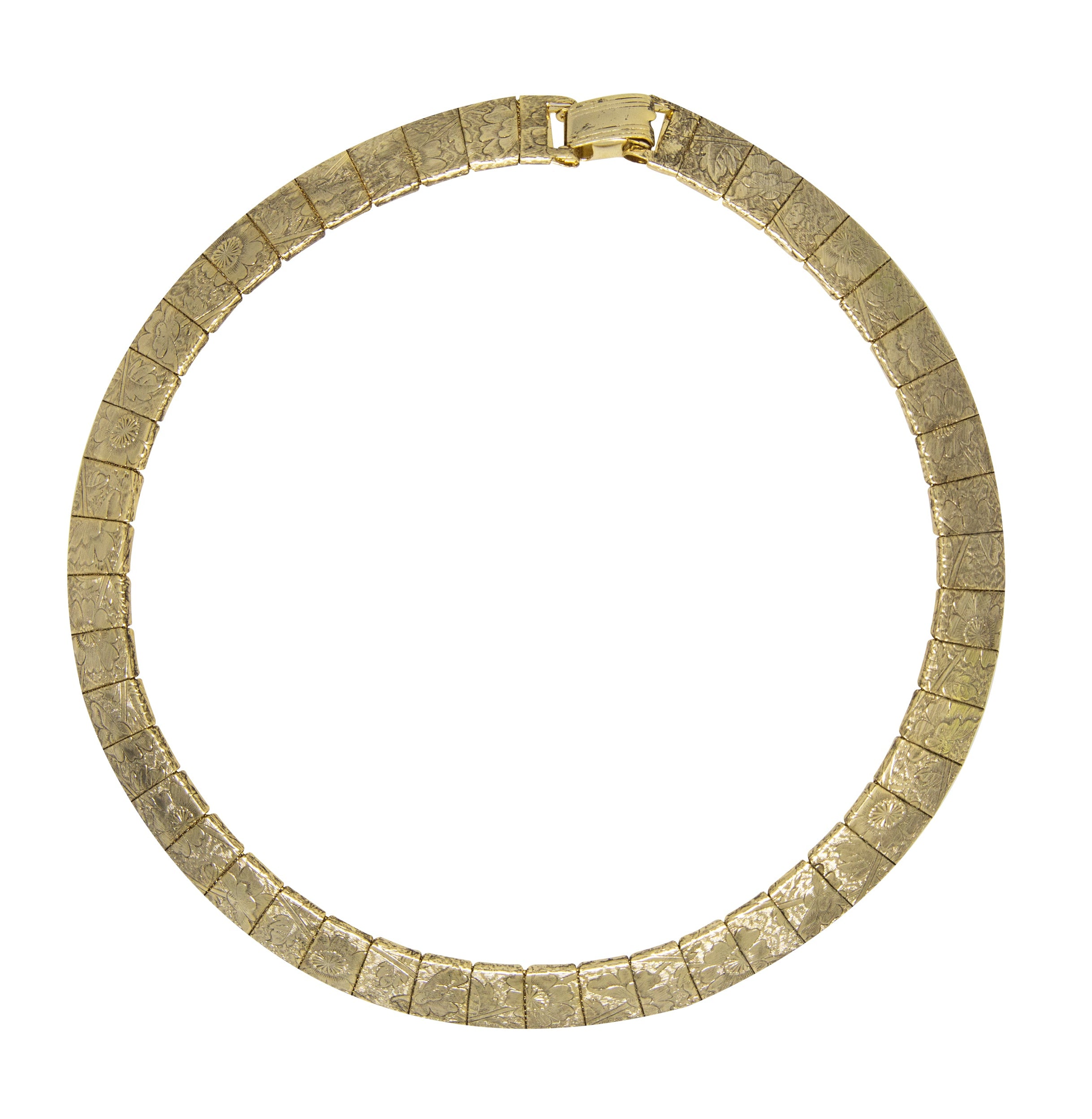 1928 Jewelry Gold Floral Collar Necklace 18"