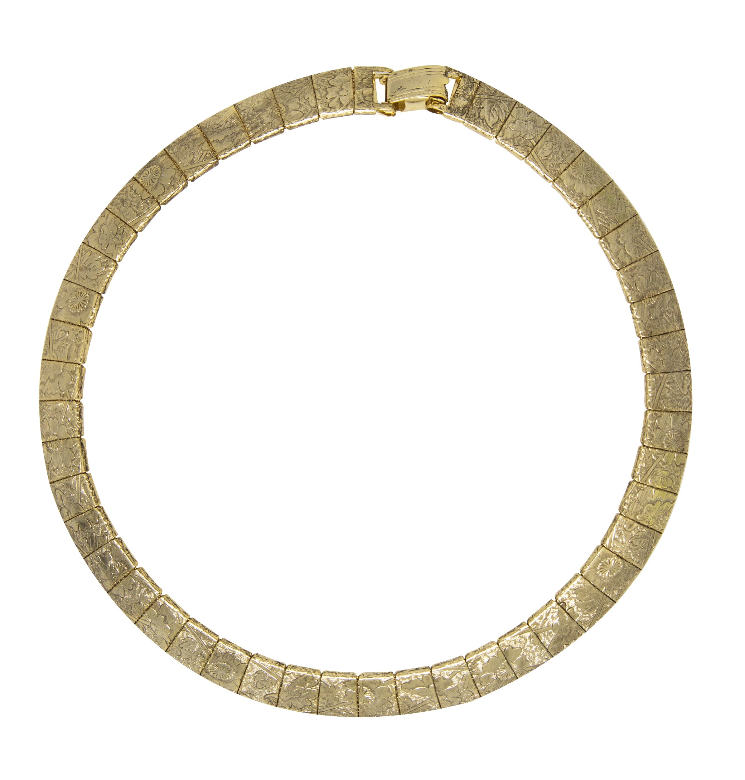 1928 Jewelry Gold Floral Collar Necklace 18"