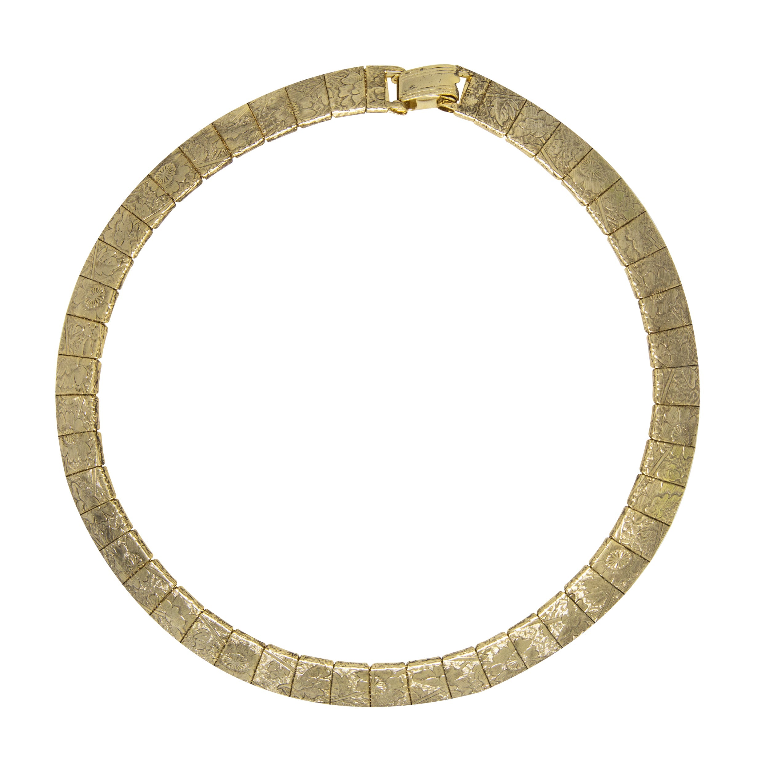 1928 Jewelry Gold Floral Collar Necklace 18"