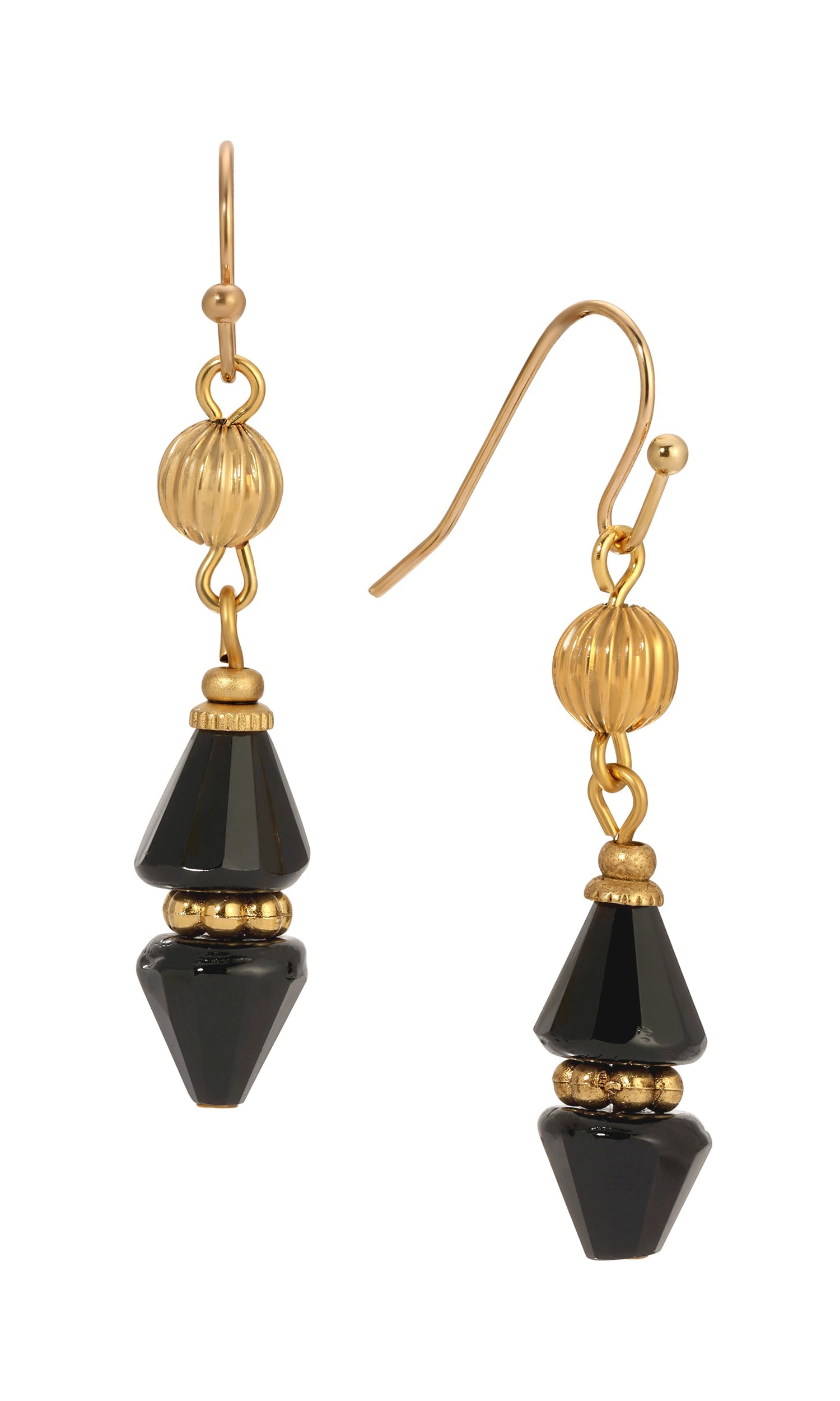 1928 Jewelry Glass Teardrop Crystal Beaded Dangling Earrings