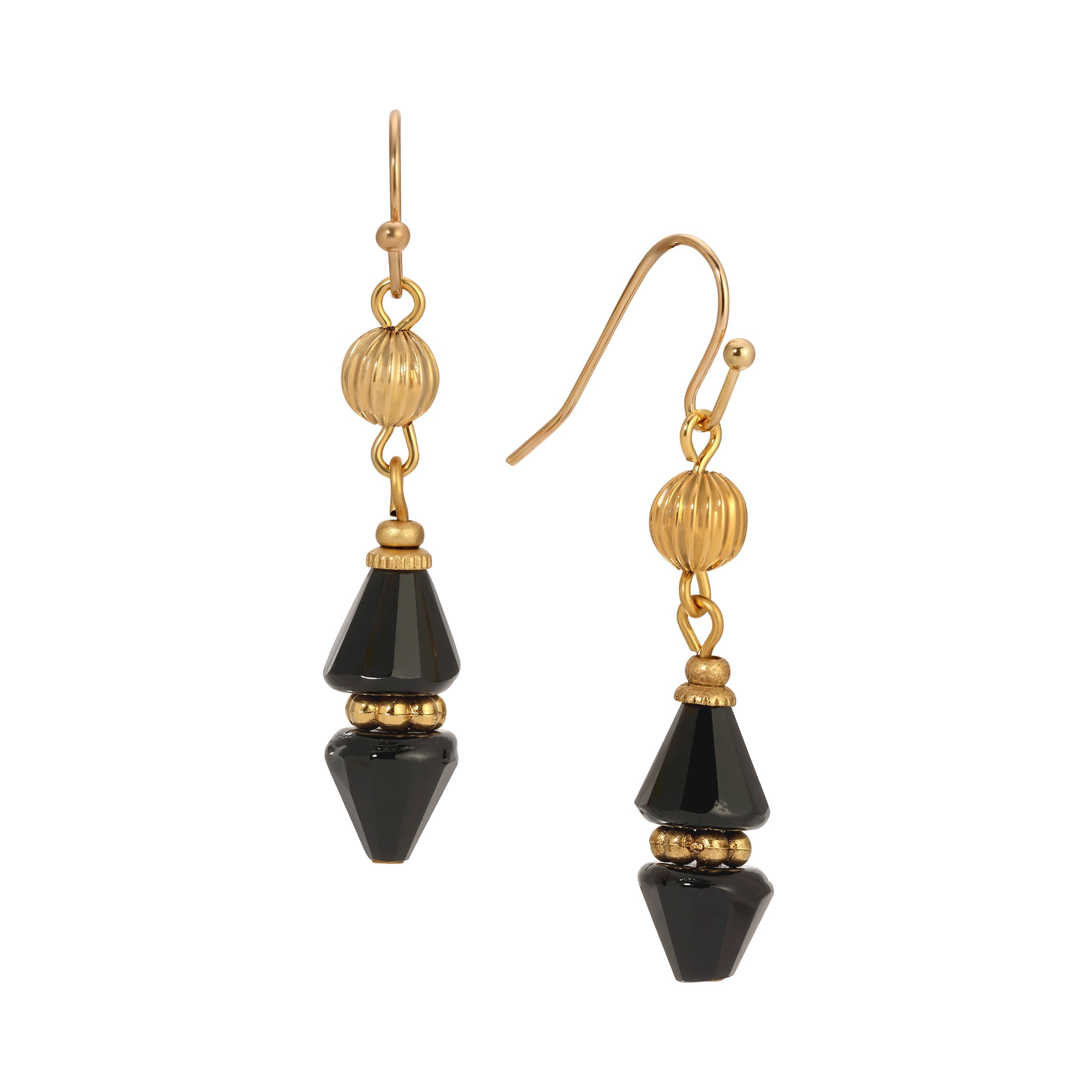 1928 Jewelry Glass Teardrop Crystal Beaded Dangling Earrings