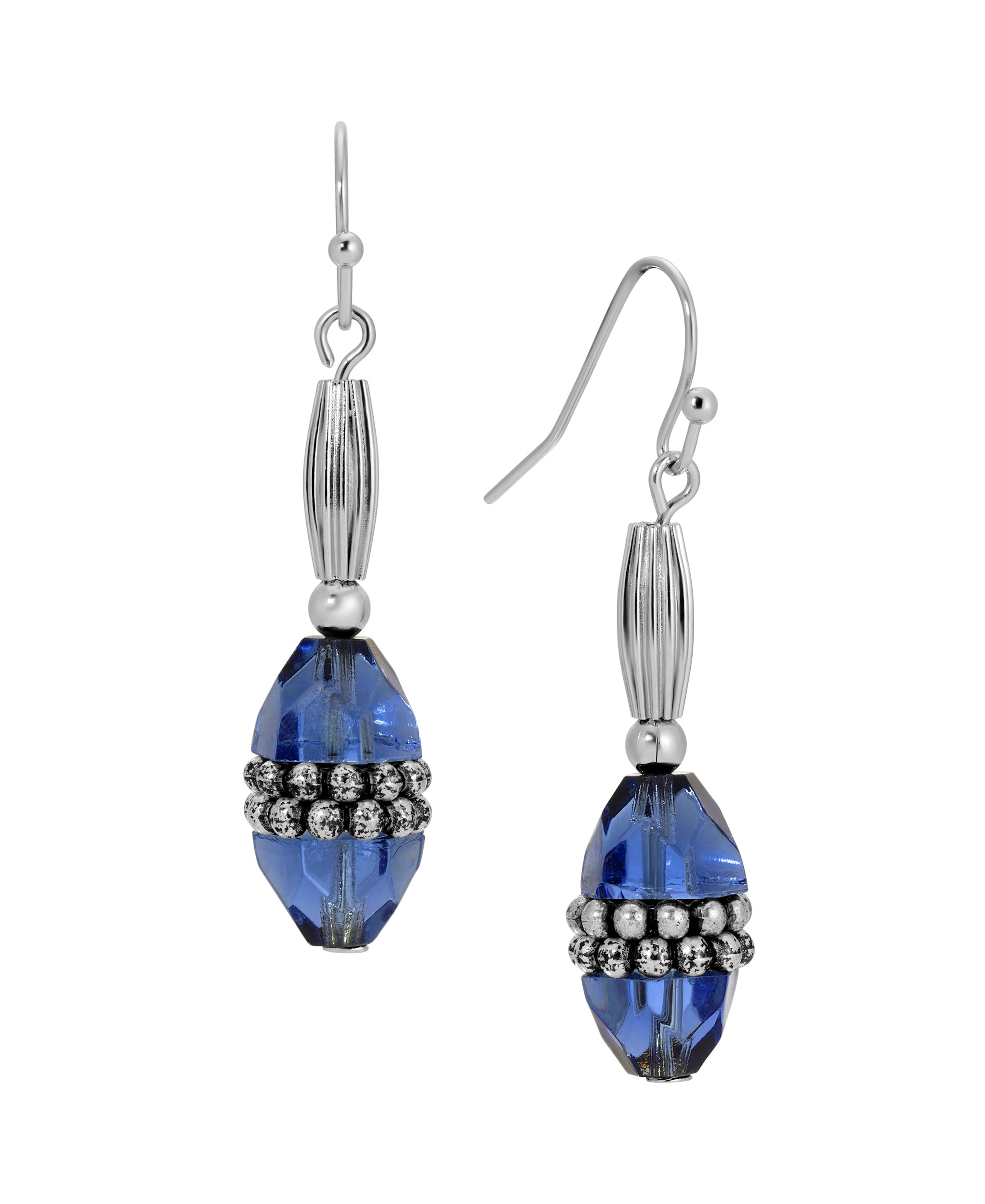 1928 Jewelry Montana Blue Bead Dangle Earrings