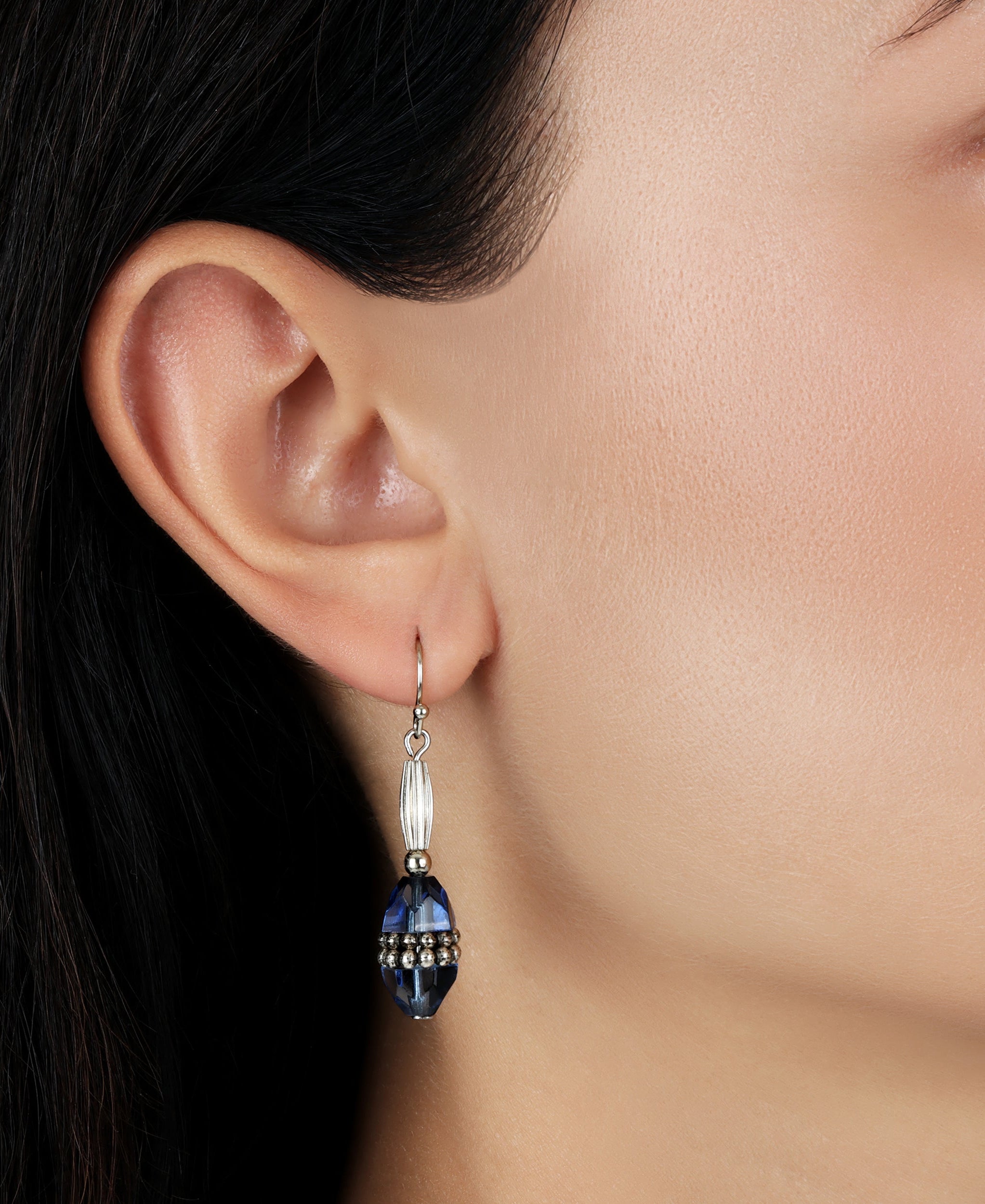 1928 Jewelry Montana Blue Bead Dangle Earrings