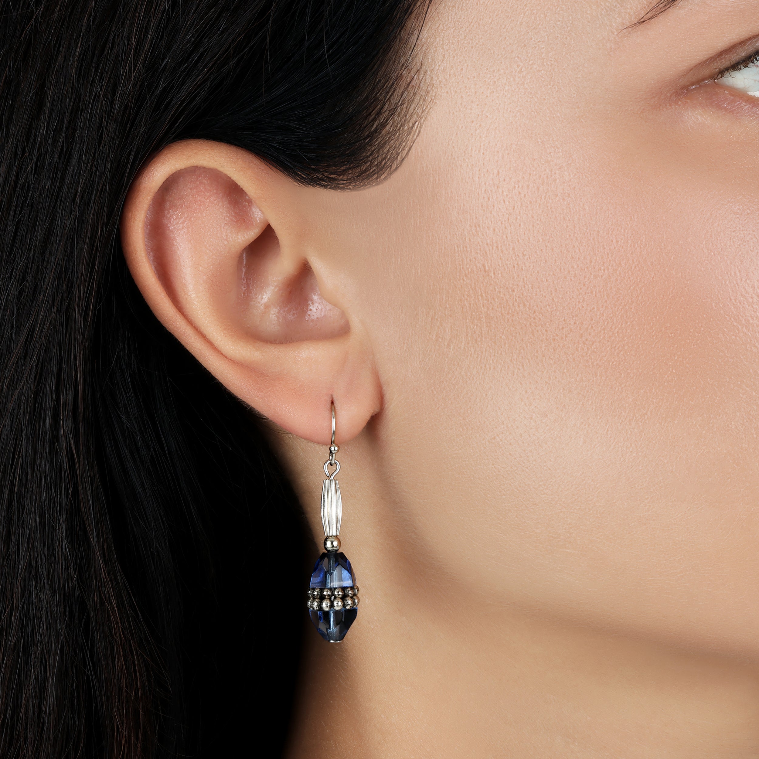 1928 Jewelry Montana Blue Bead Dangle Earrings