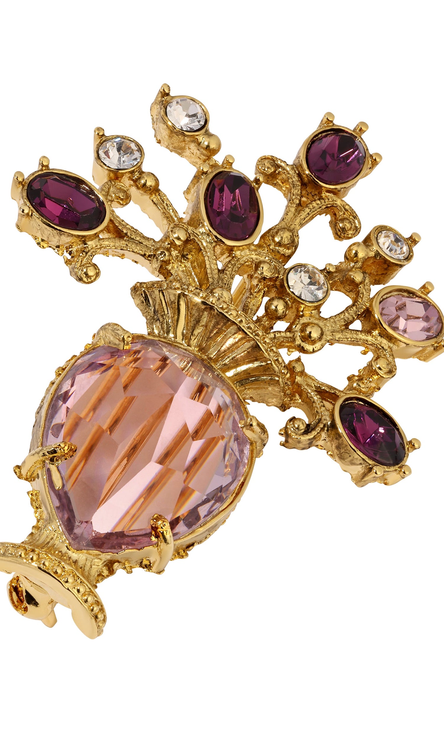1928 Jewelry Imperial Amethyst Flower Crystal Vase Brooch