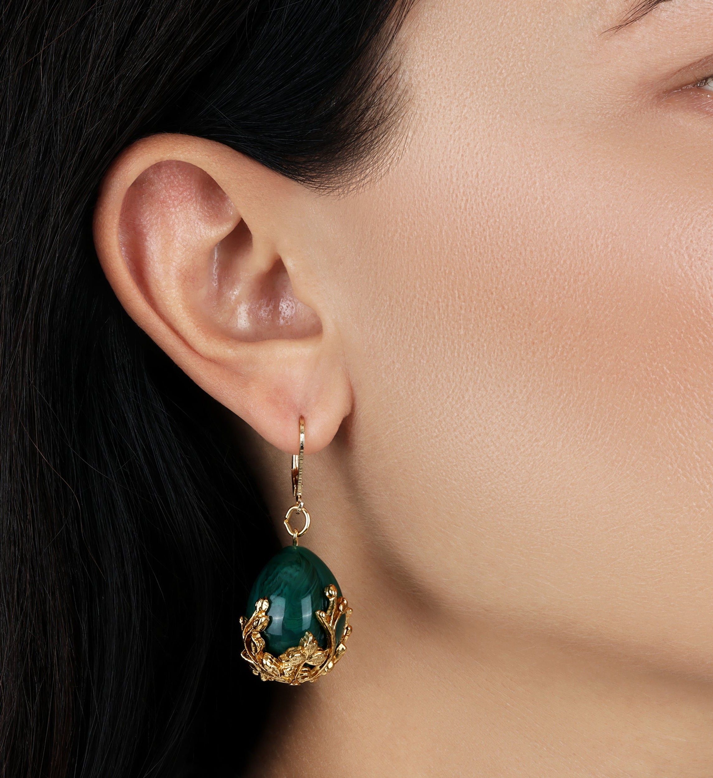 1928 Jewelry Golden Bloom Teardrop Stone Drop Earrings