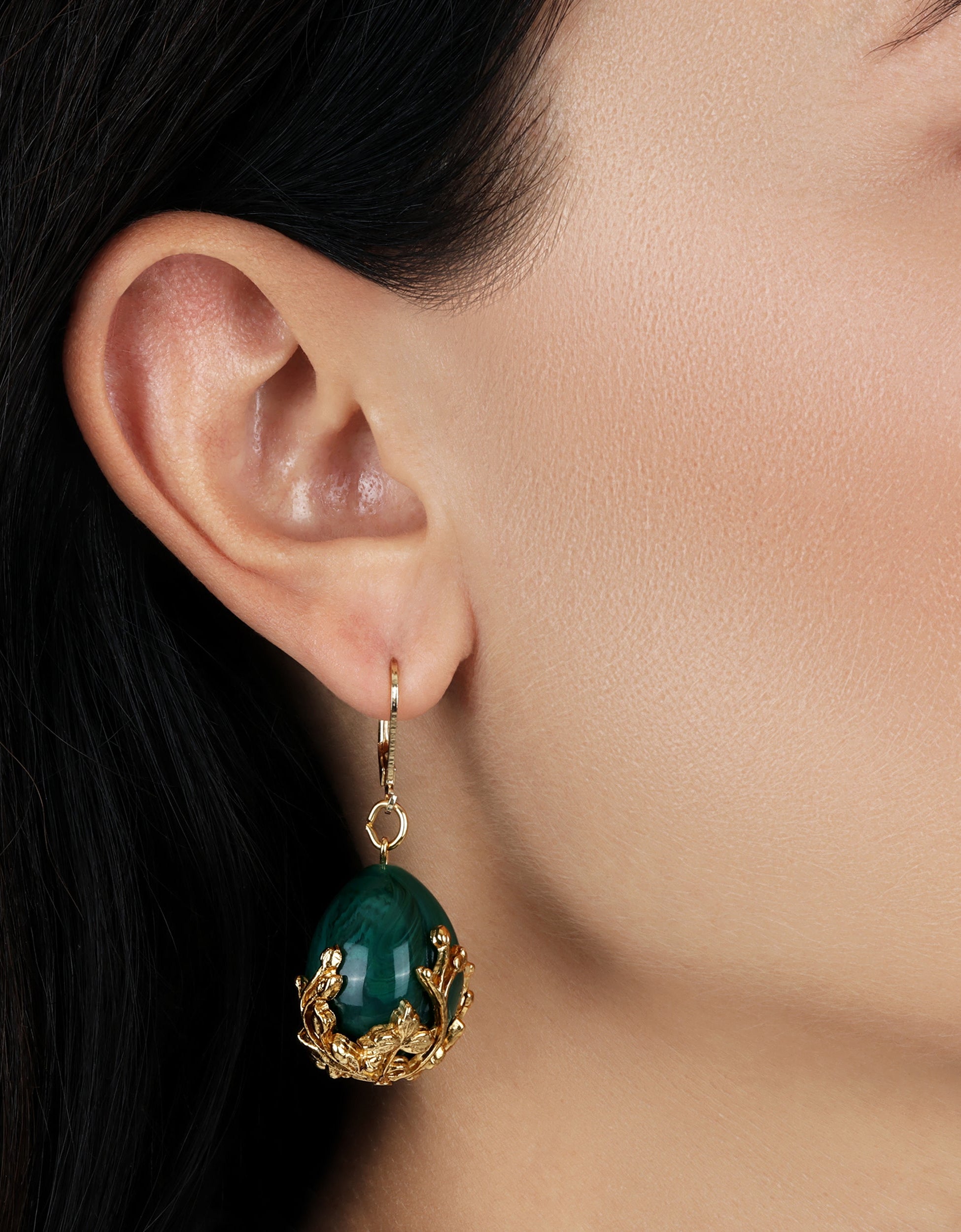 1928 Jewelry Golden Bloom Teardrop Stone Drop Earrings