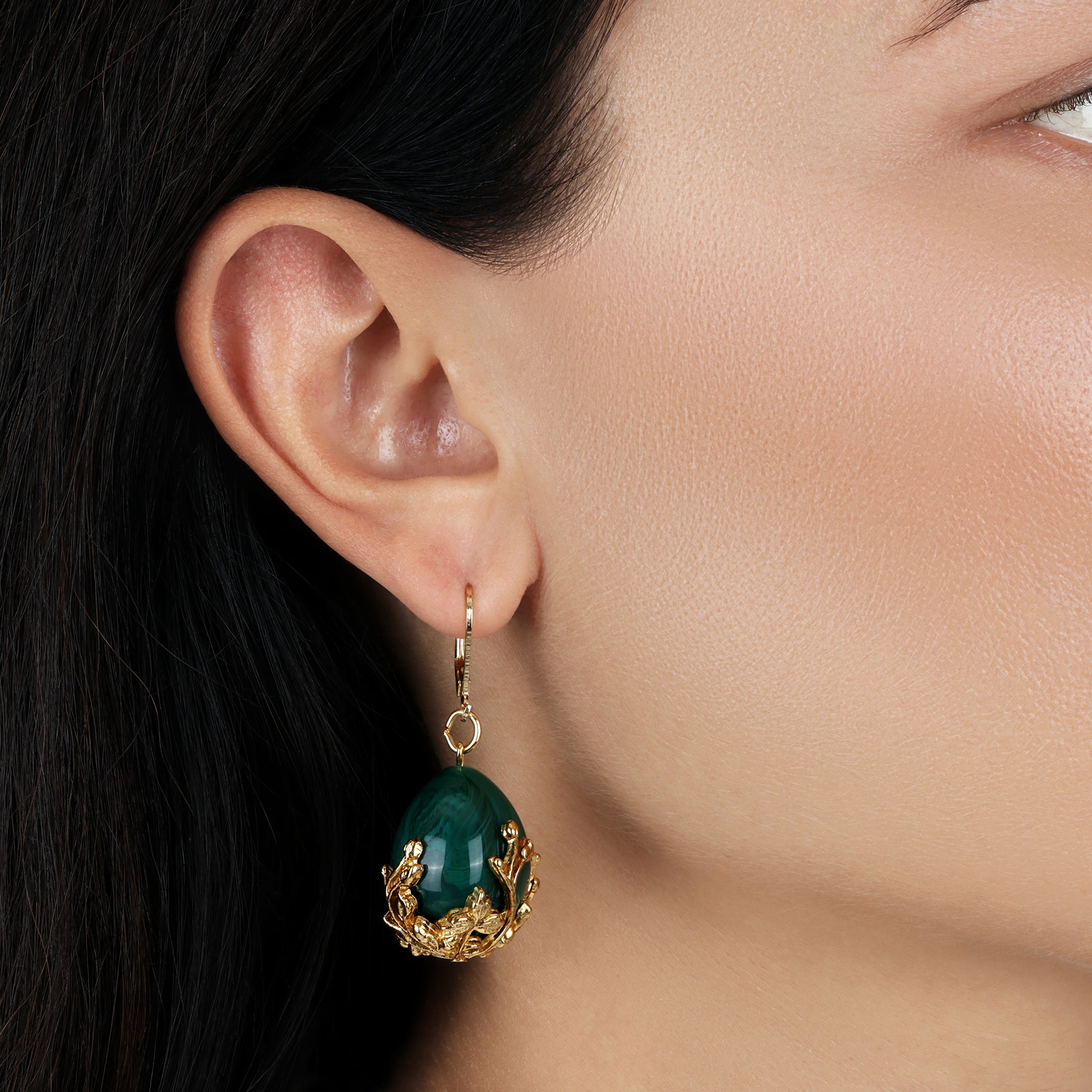 1928 Jewelry Golden Bloom Teardrop Stone Drop Earrings