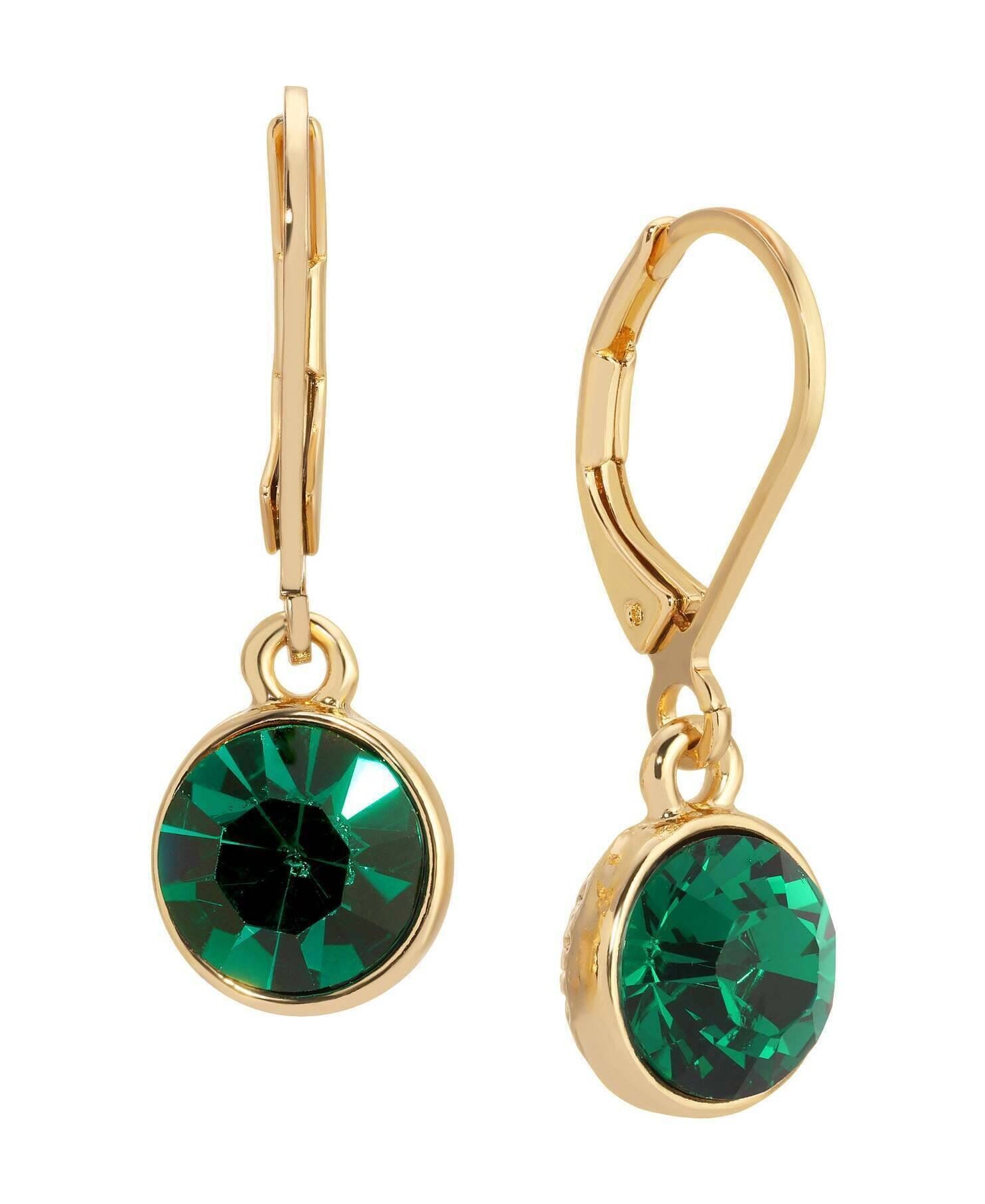 1928 Jewelry Round Crystal Dainty Drop Earrings