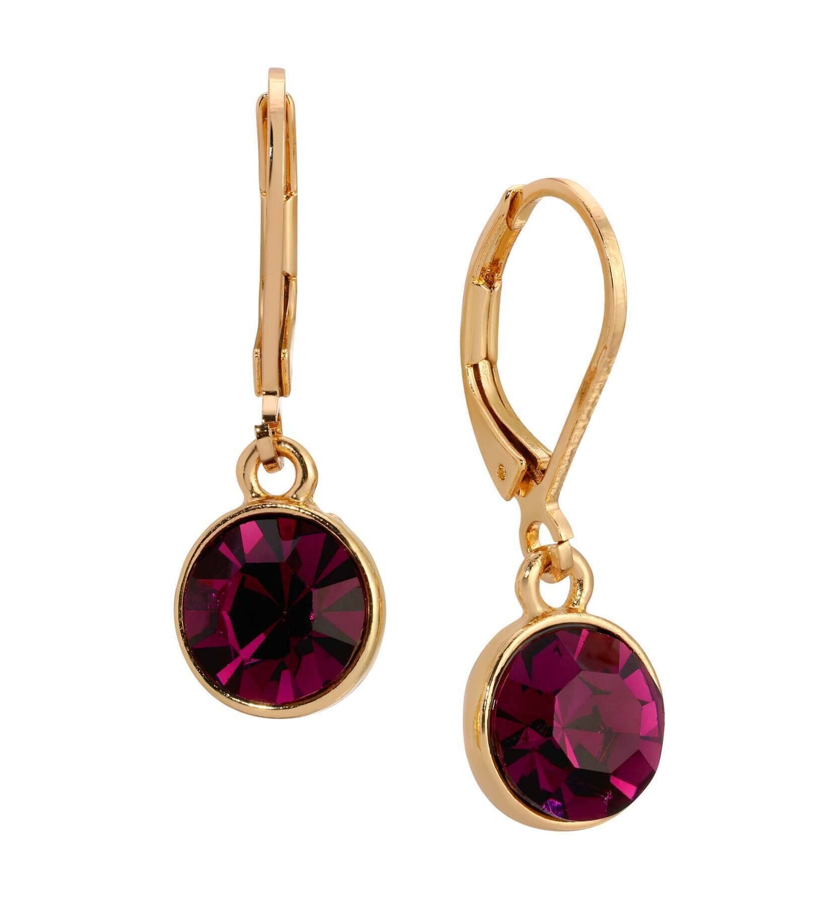 1928 Jewelry Round Crystal Dainty Drop Earrings