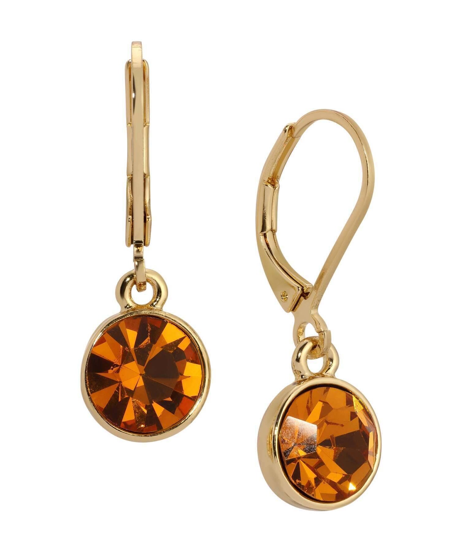 1928 Jewelry Round Crystal Dainty Drop Earrings